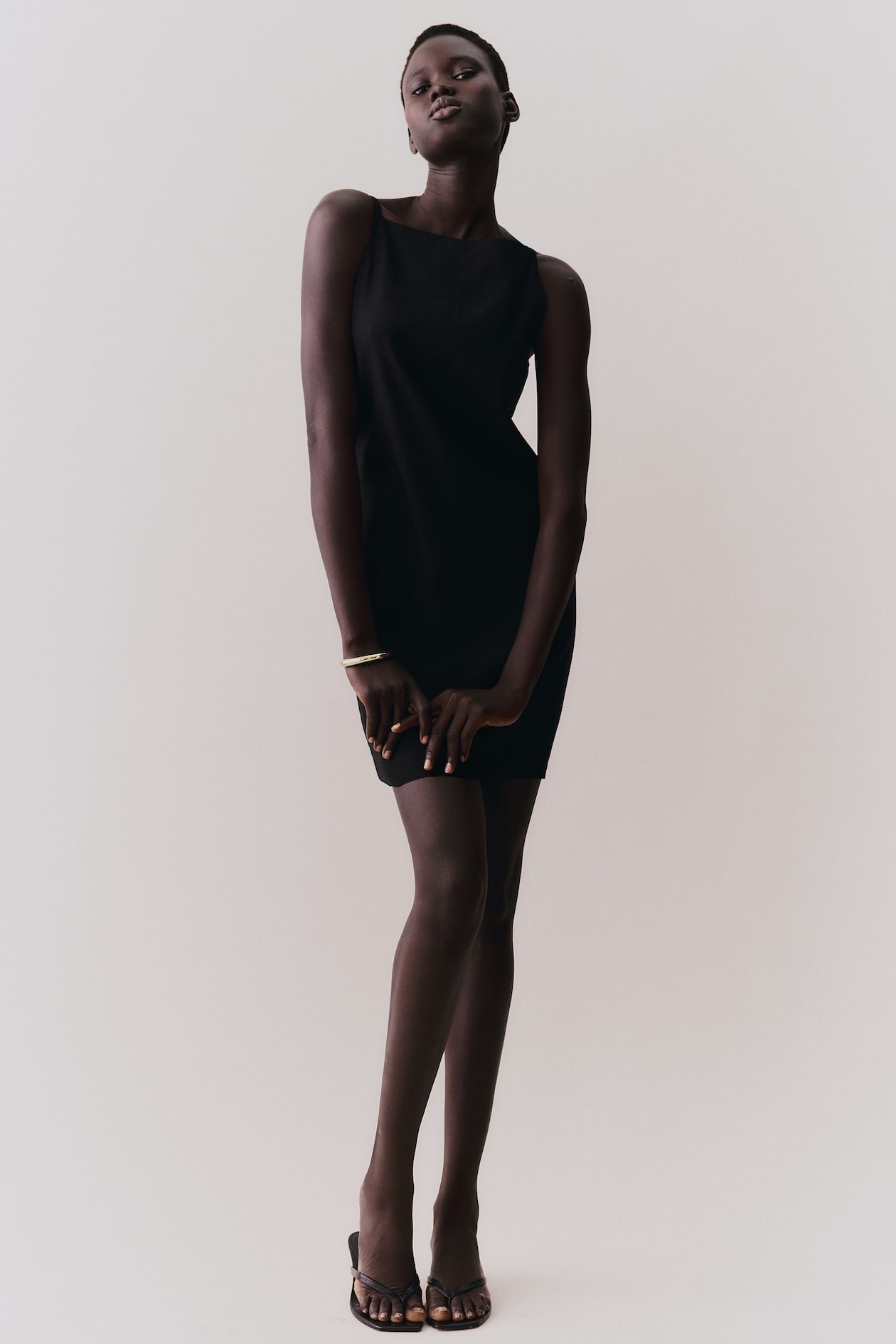 Linen-Blend Strappy Dress - image 3
