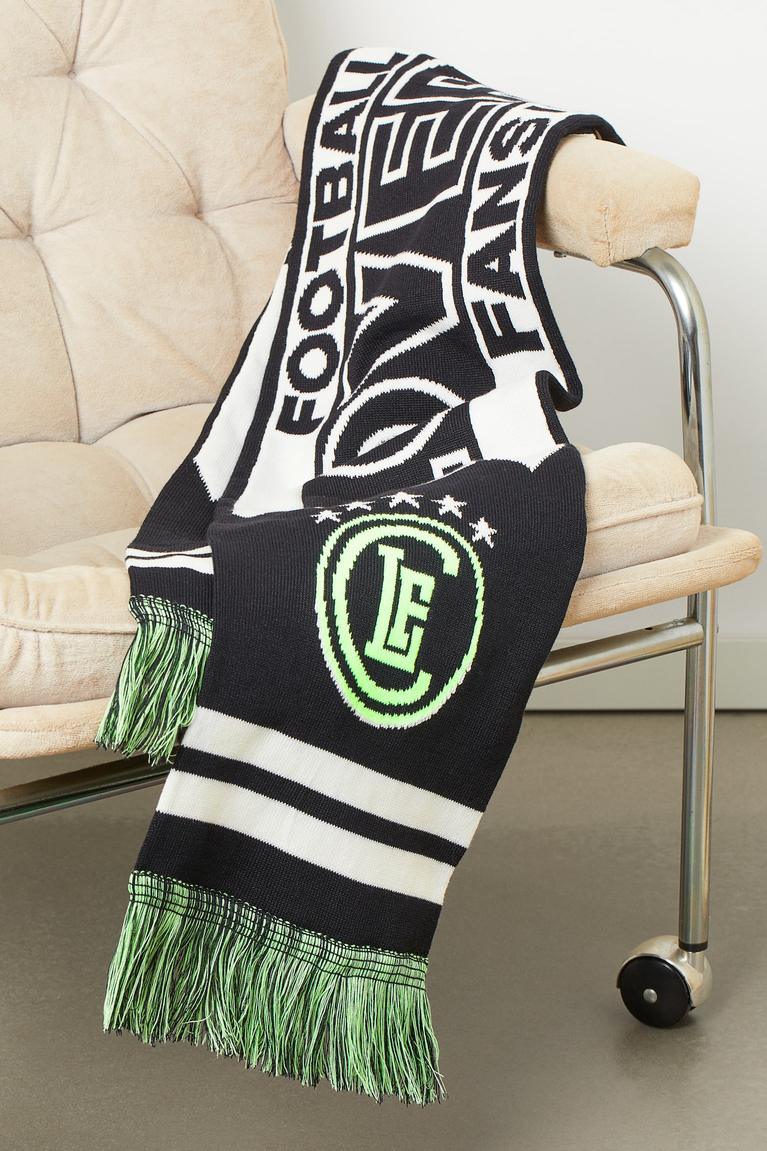 Football scarf - Black/White - 1