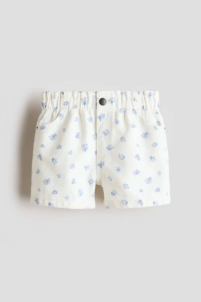 Printed Twill Shorts - White/floral/Cream/lemons - 1