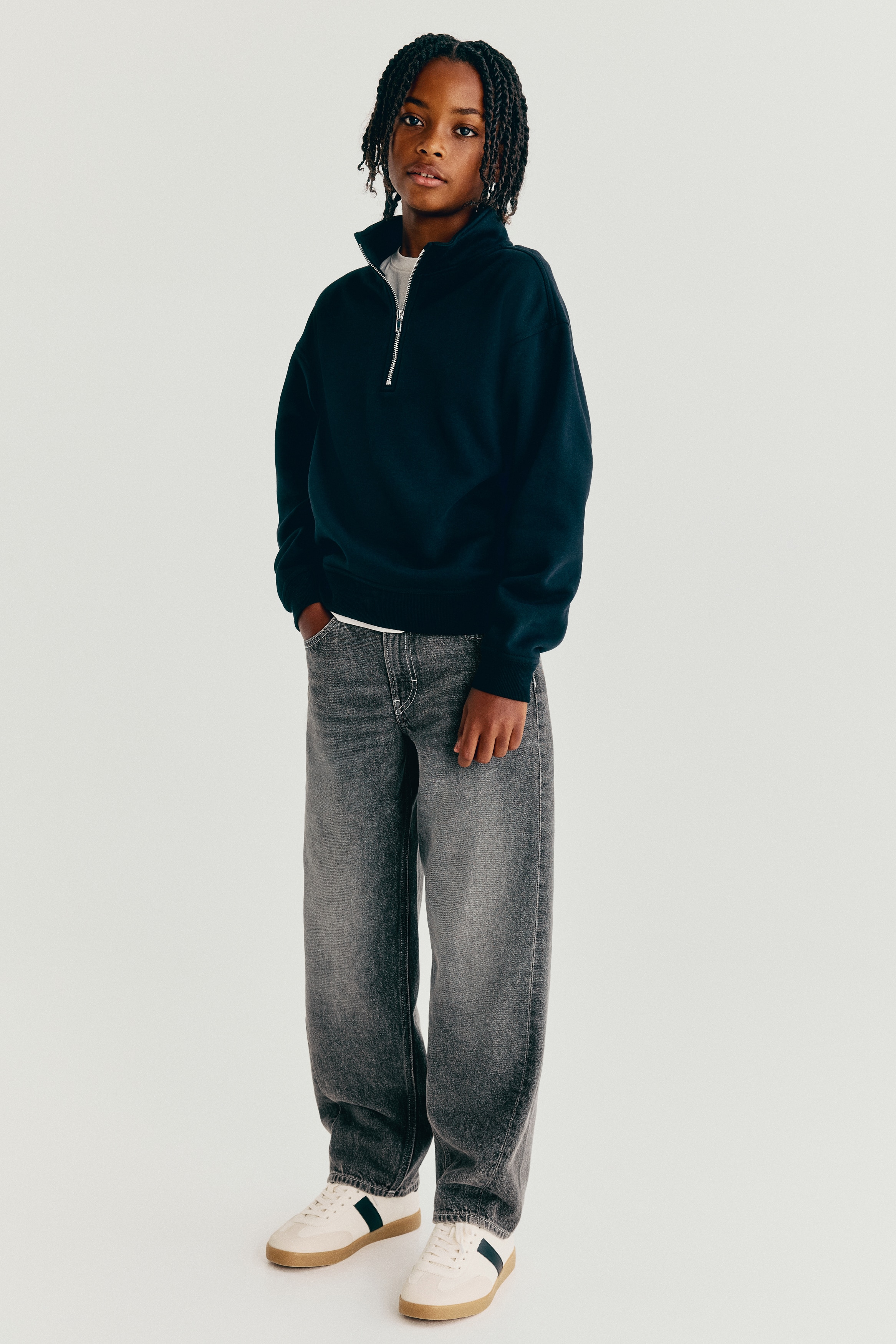 Loose Fit Jeans - Grey/Denim blue