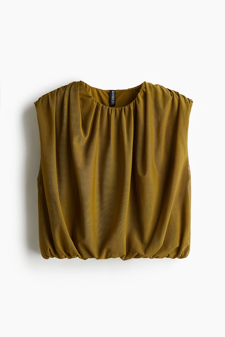 Drapirana bluza od mrežastog materijala