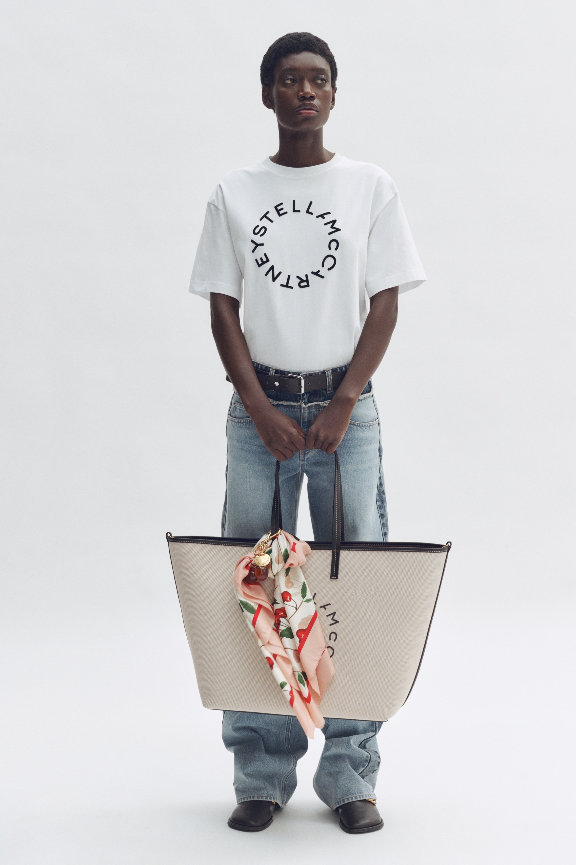 限定値下チェリープリントシルクブレンドスカーフ Stella McCartney