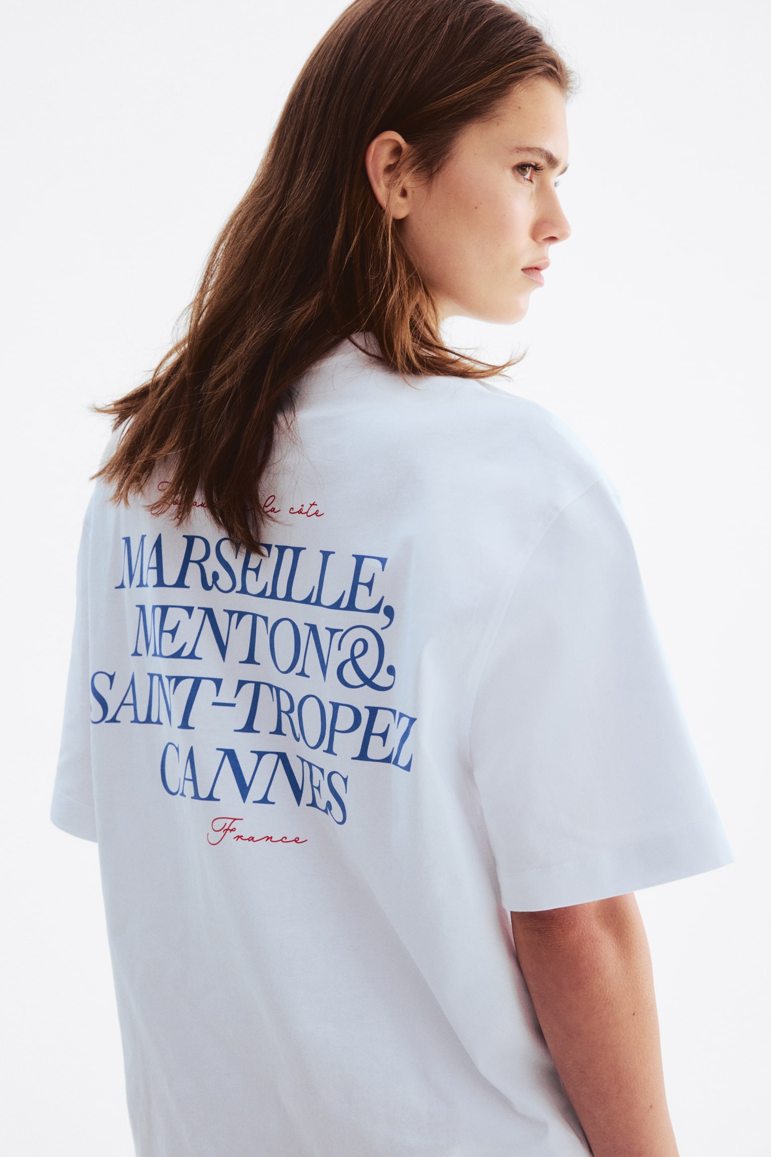 Oversized print-motif T-shirt - White/Marseille - 1