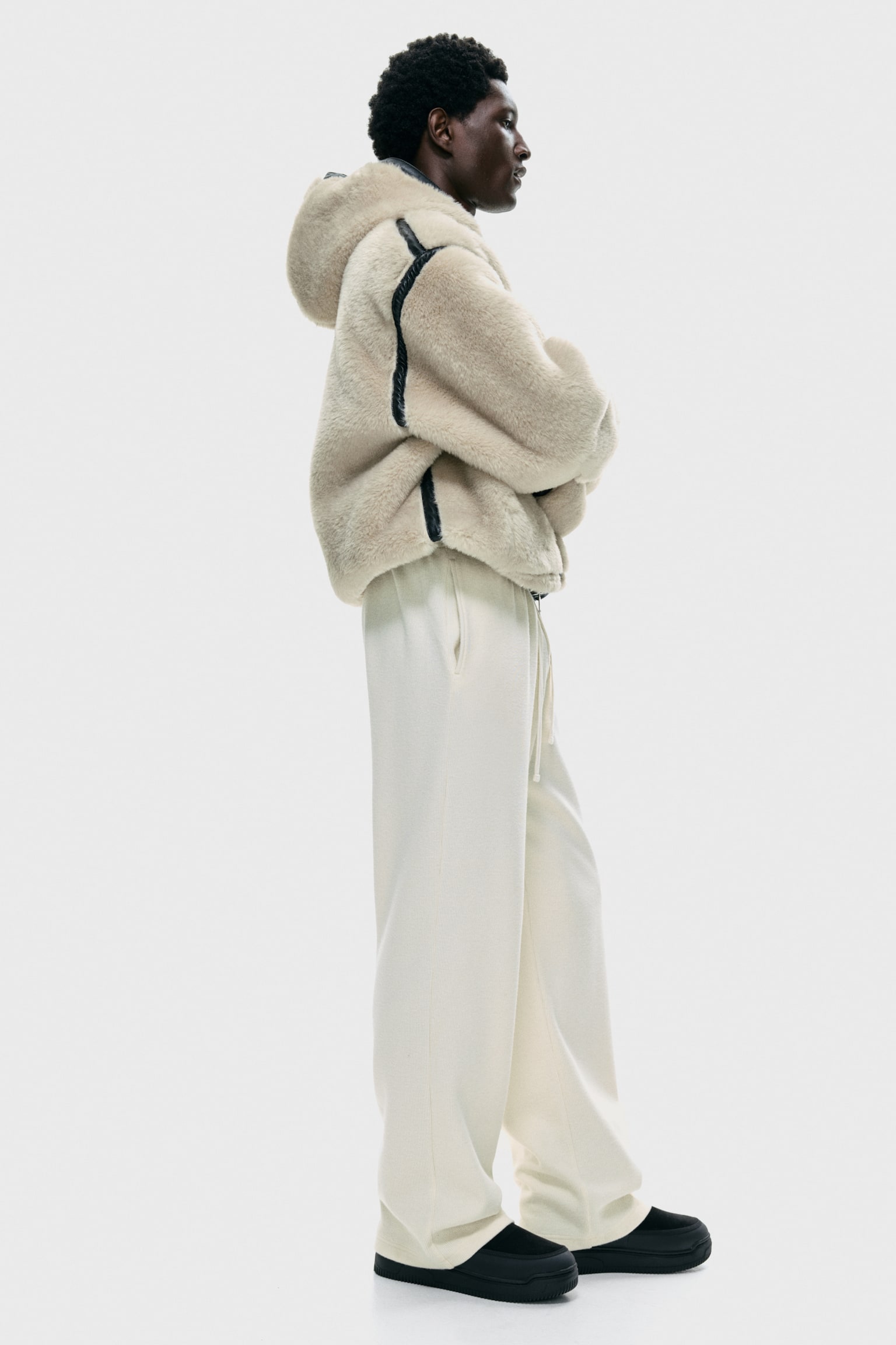 Loose Fit Jersey trousers - Cream - 5