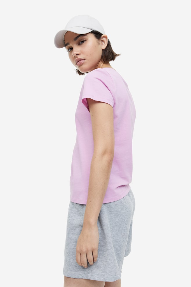 Fitted T-shirt - Light pink/White/Green/Light blue/dc - 3