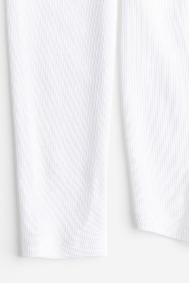 MAMA Top en jersey côtelé - Blanc/Noir/Grège/Beige clair chiné - 3