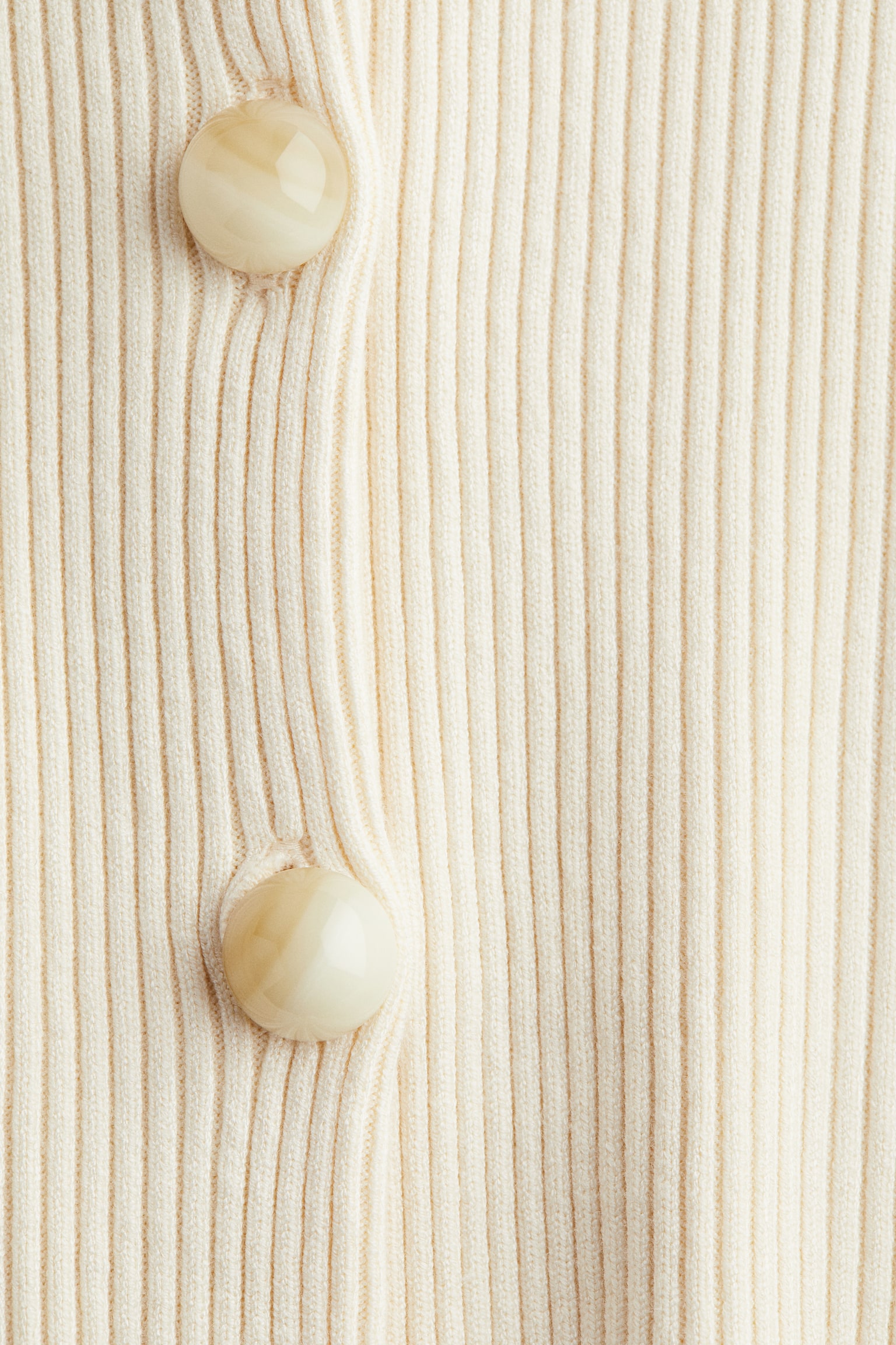 Bordáskötött kardigán - Krémszínű - 5