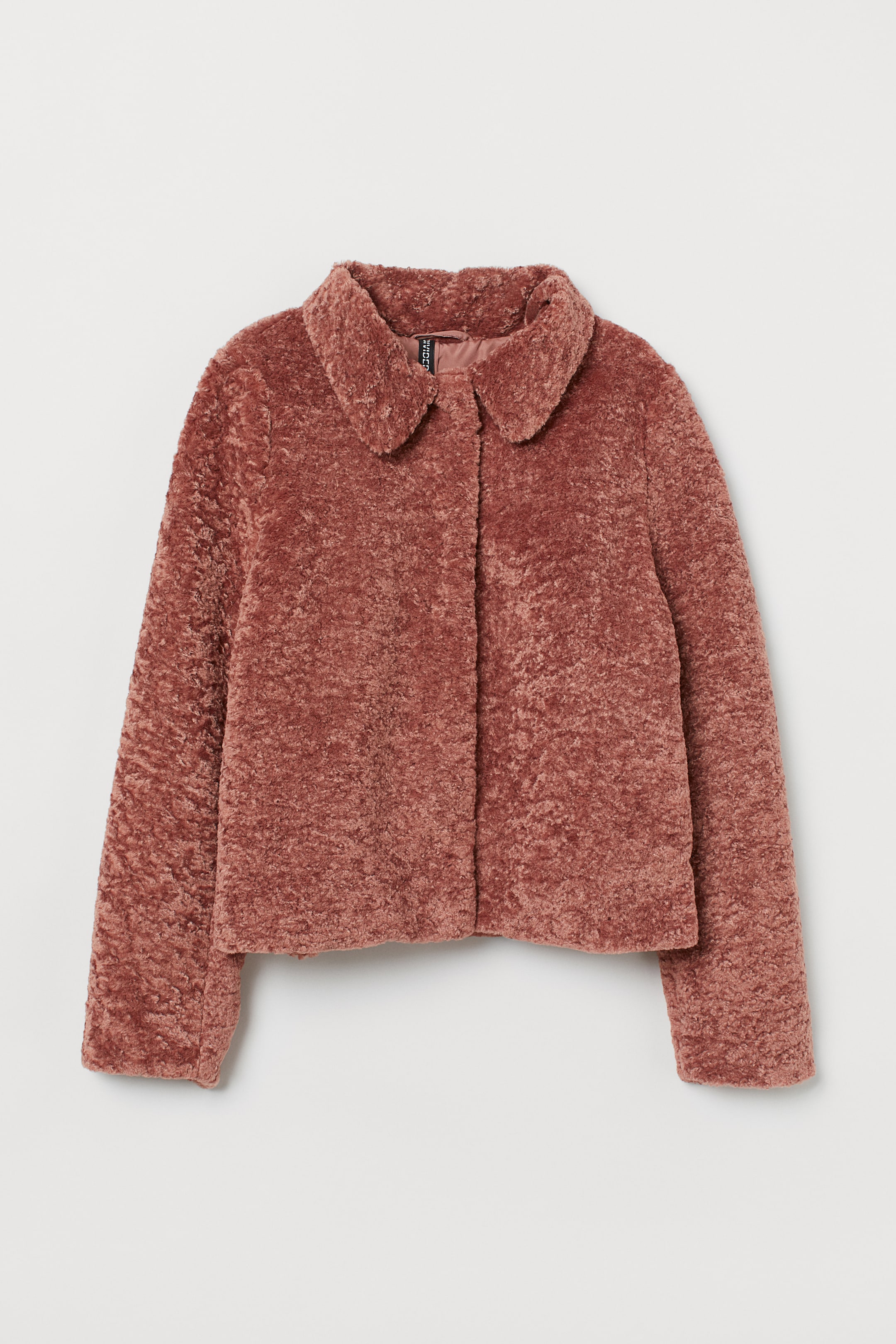 Short faux fur jacket Old rose Ladies H&M HK