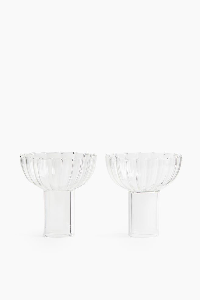2-pack fluted glass coupes - Transparent - 1