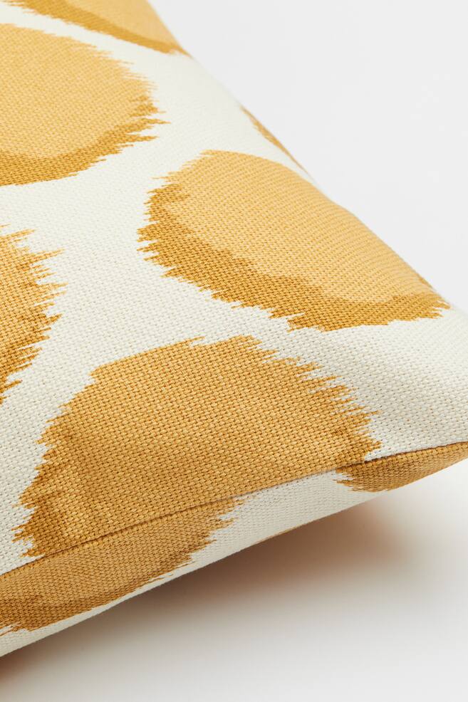 Patterned canvas cushion cover - Yellow/Patterned - 2