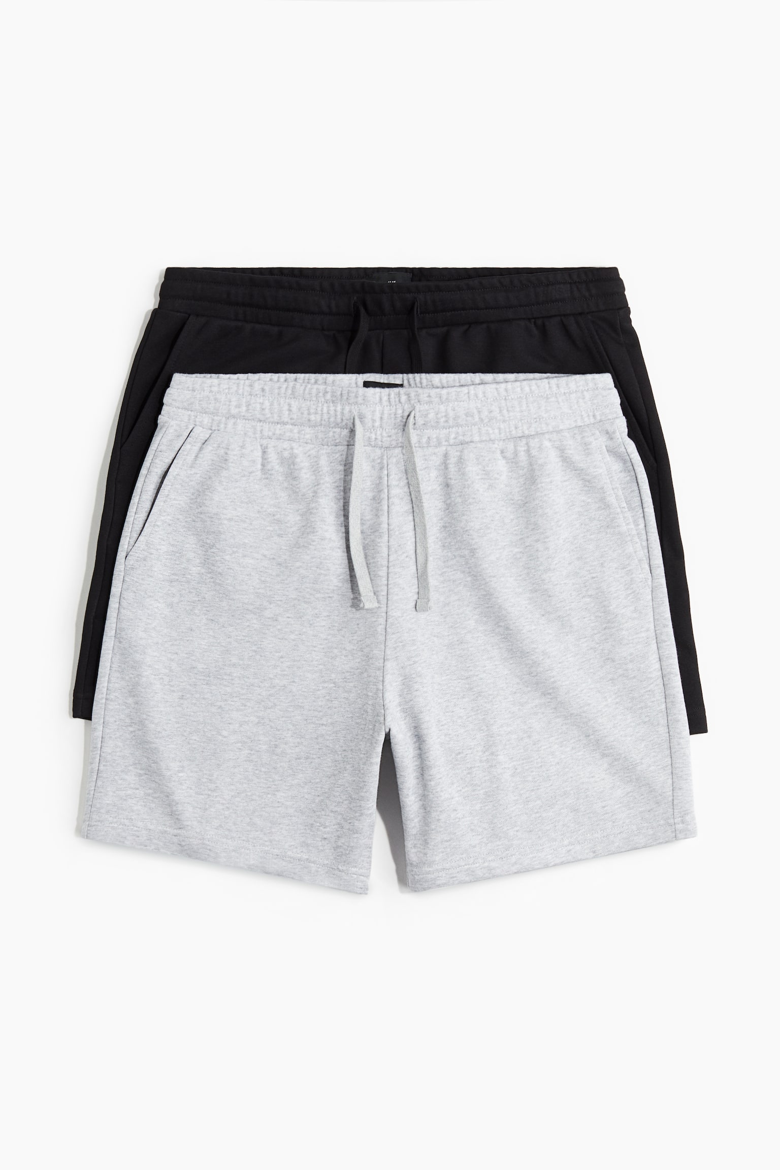 2-pack Regular Fit sweatshorts - Black/Grey marl - 1