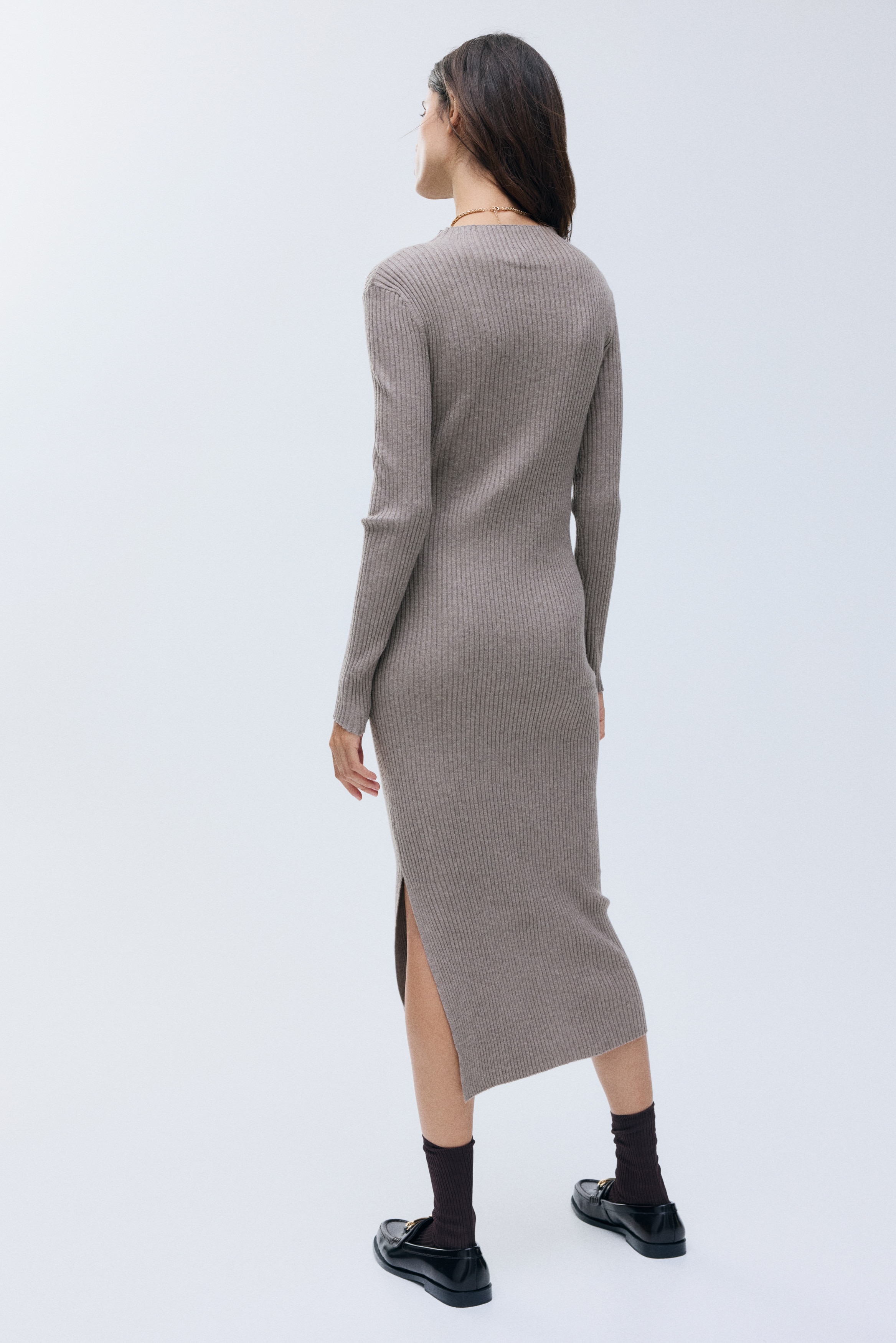 h&m knit mock turtleneck dress Ladies - Dark Khaki Green Knit Mock Turtleneck Dress - Size: XXL