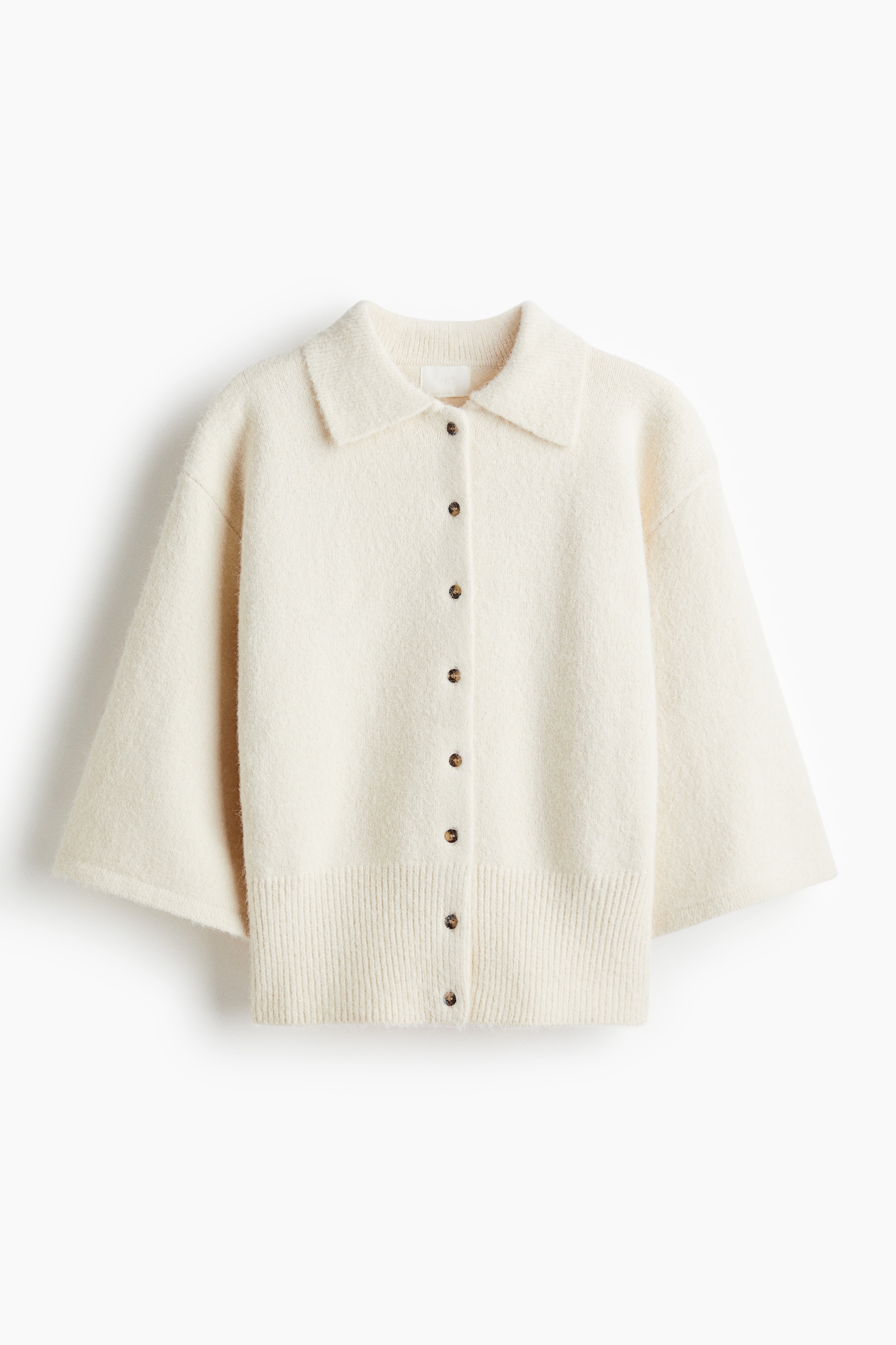 Kofta med krage - Ljusbeige