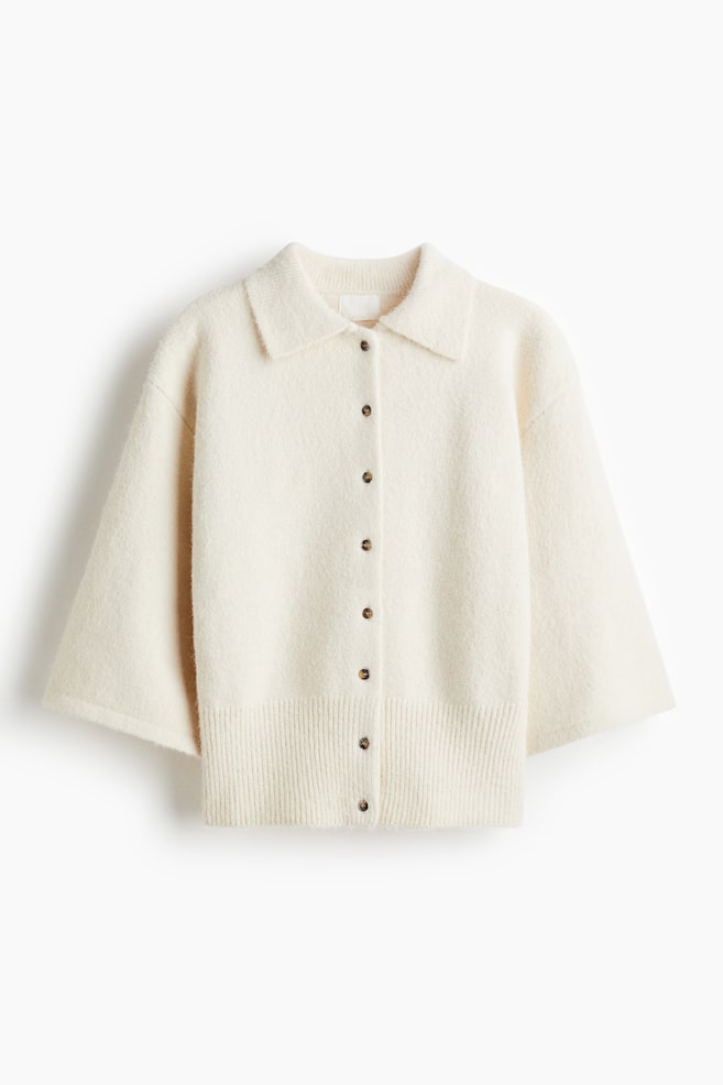 Collared cardigan - Light beige - 1