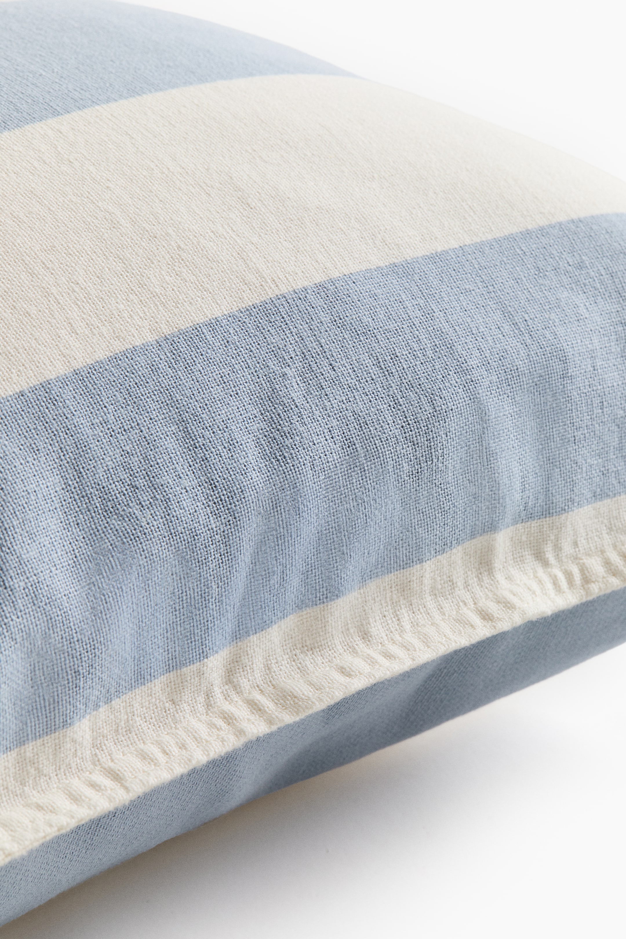 View larger image: Linen-blend cushion cover - Light dusty blue/Striped - Home All | H&M GB 2