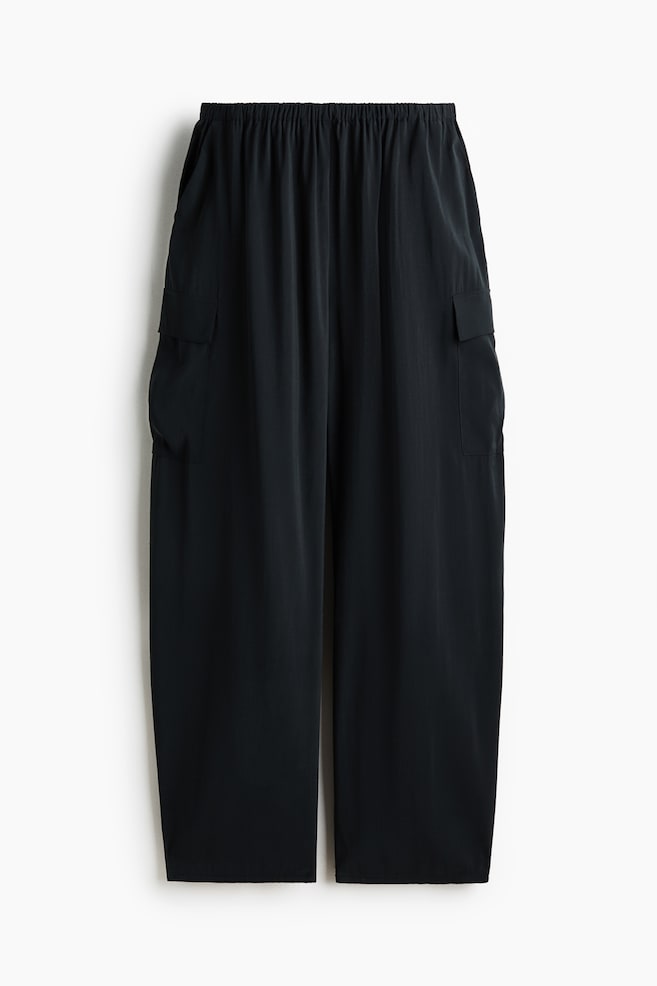 Viscose-blend pull-on trousers - Dark grey/Light khaki green - 1