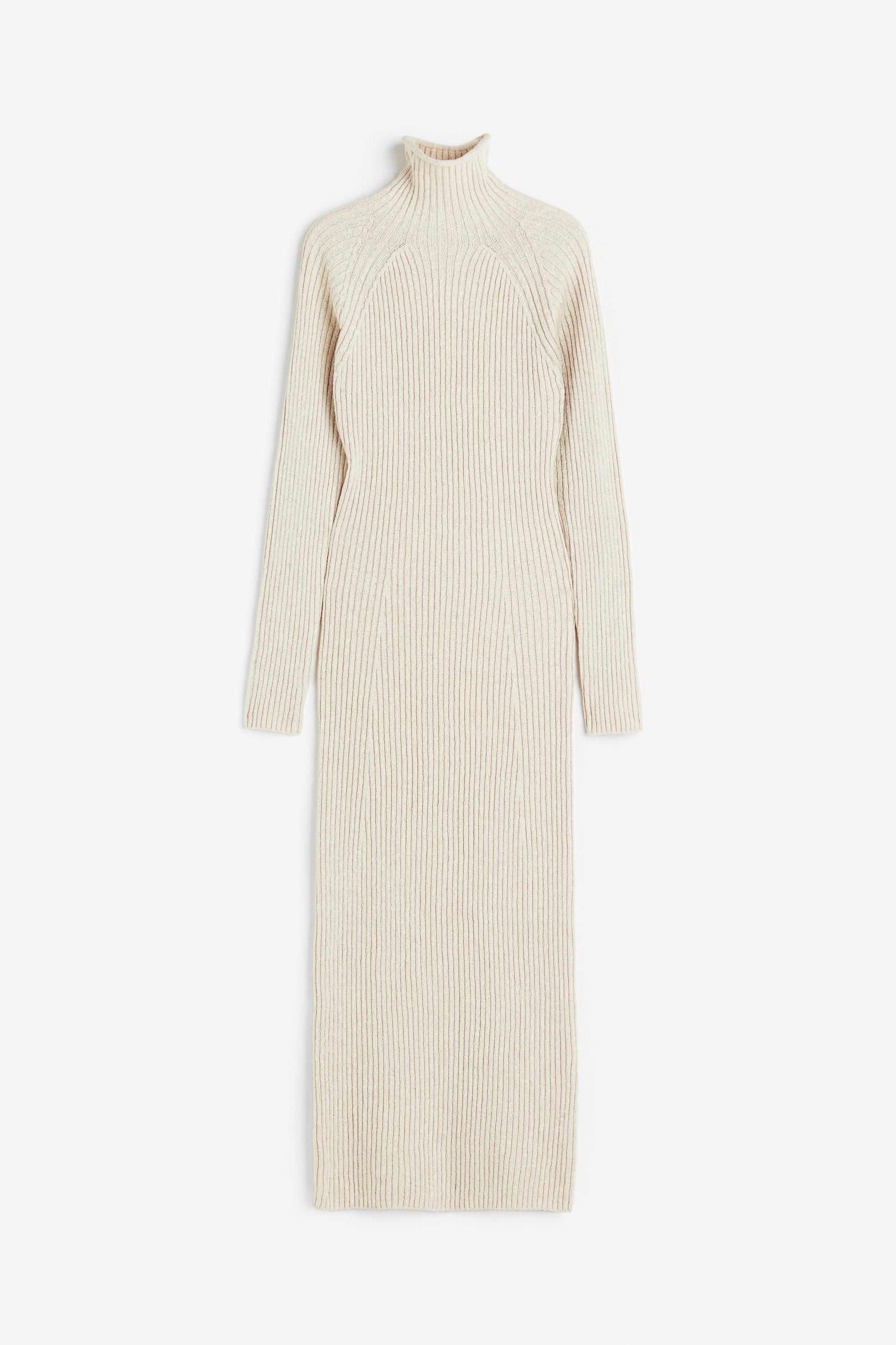 Women's Light beige Silk-blend Turtleneck Dress | H&M US