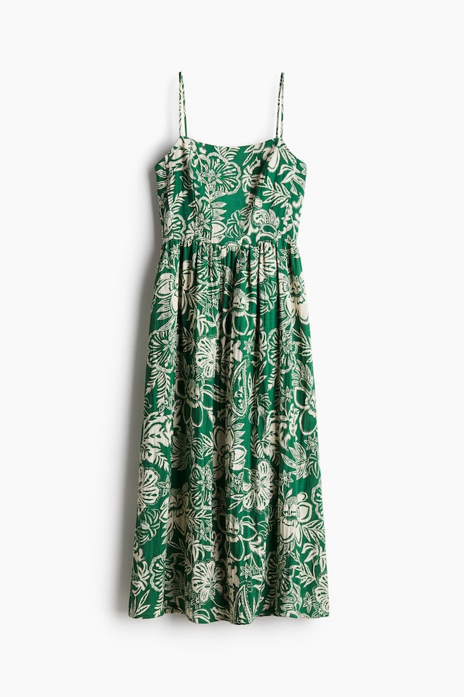 Vestido midi con tirantes finos - Verde/Estampado/Blanco/Floral/Blanco/Melocotones/Crema/Floral/Crema/Floral - 1