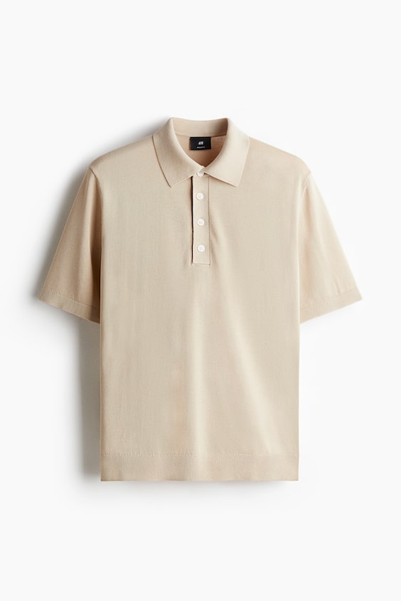 Dzianinowy top polo Regular Fit
