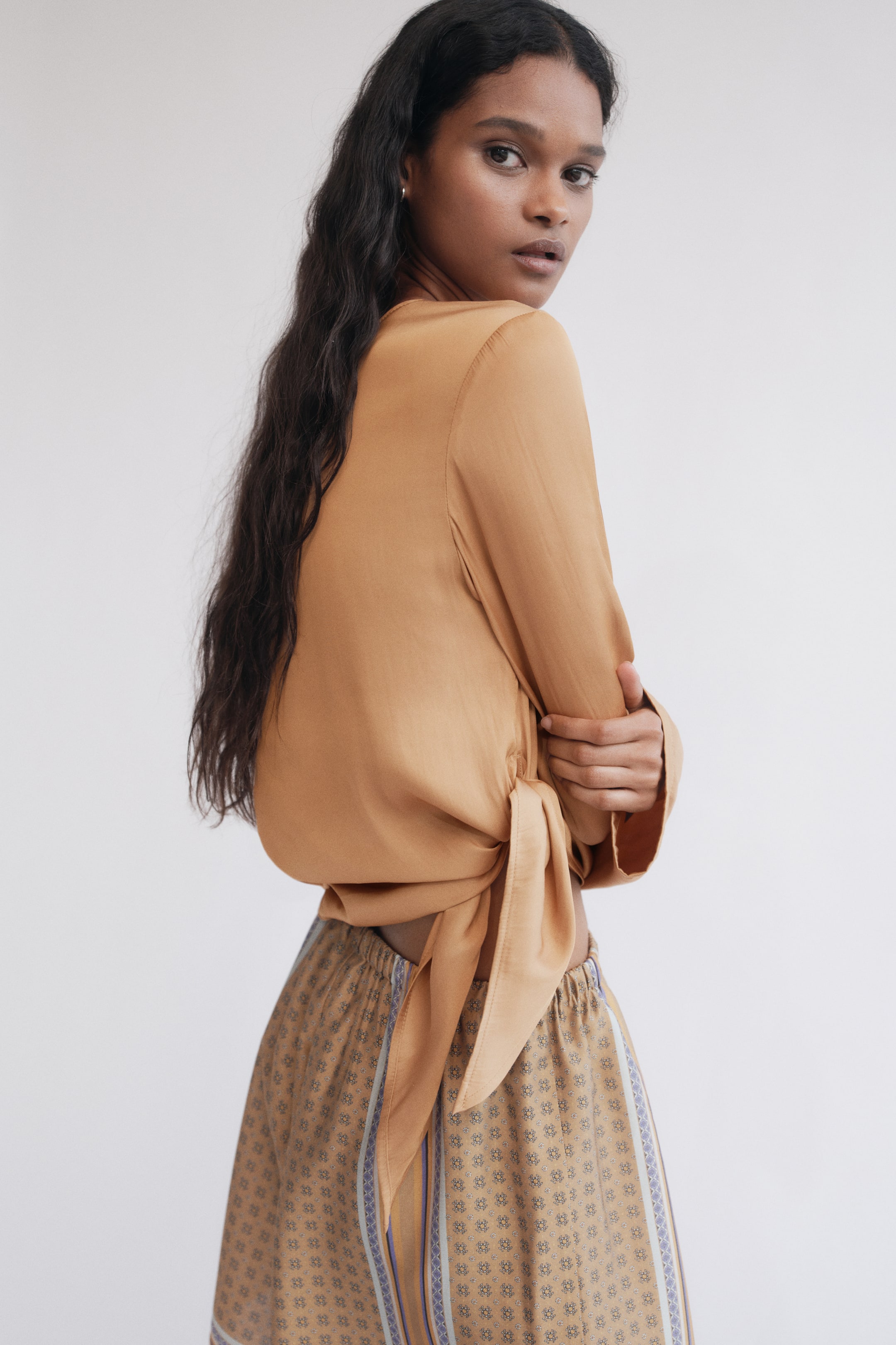 One-Shoulder Tie-Detail Top