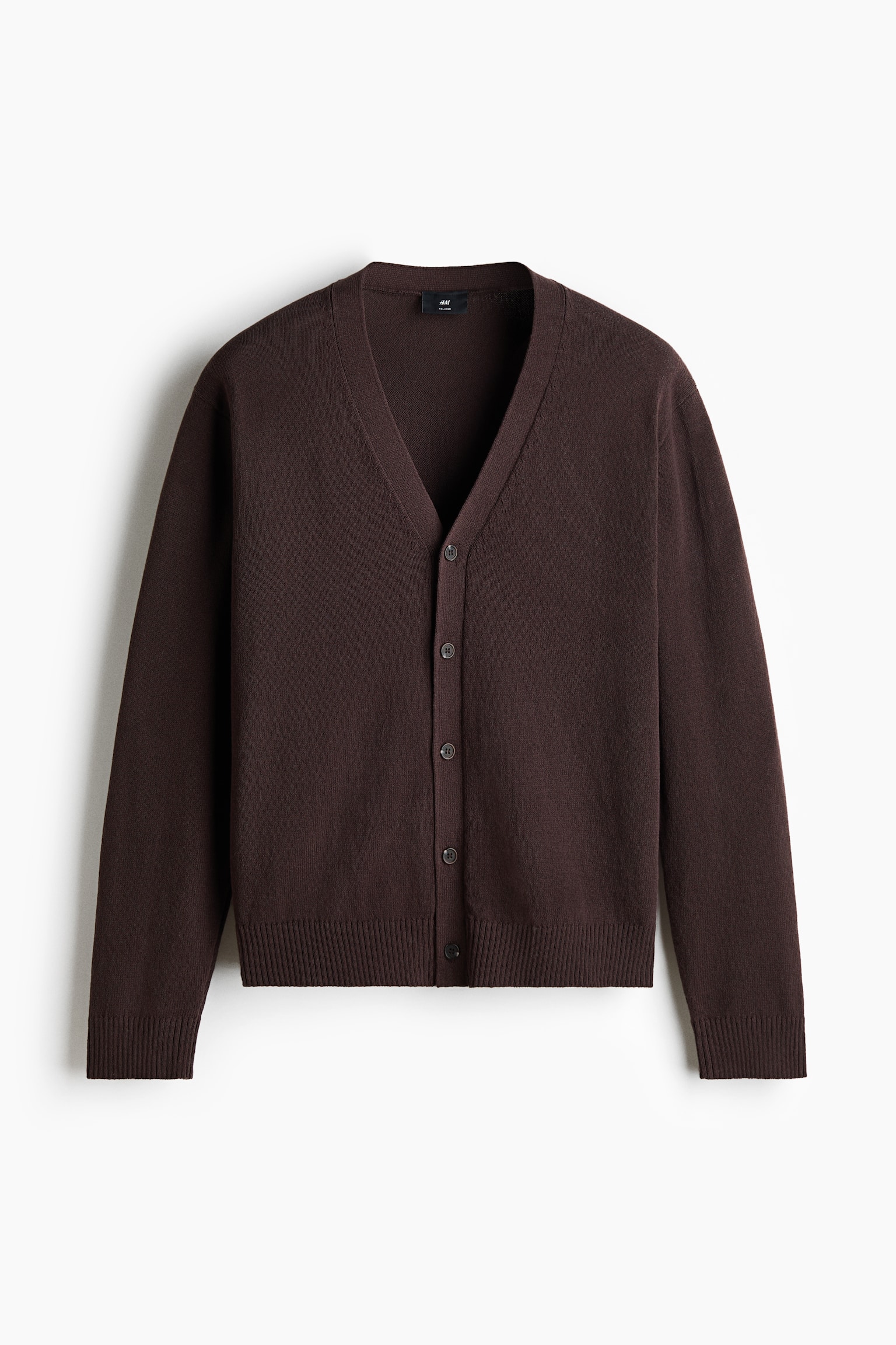 Relaxed Fit Cardigan - Dark brown/Beige - 2