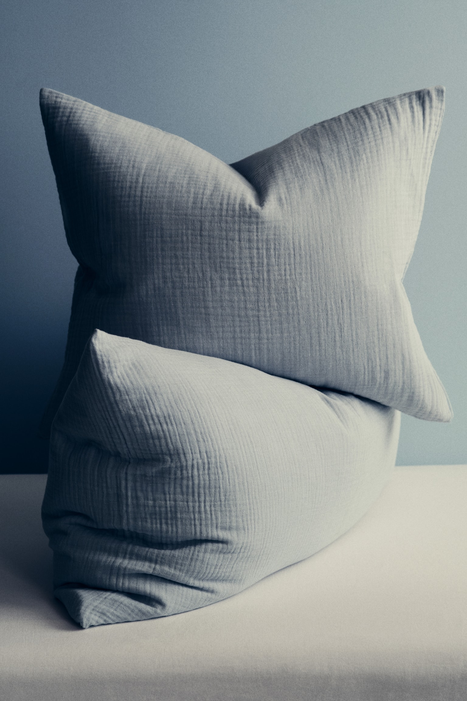Cotton muslin pillowcase - Light blue/Light mole/Light beige/Light pink/Light pink/Anthracite grey/White/Brown/Dark beige/Dark green/Light dusty green - 2