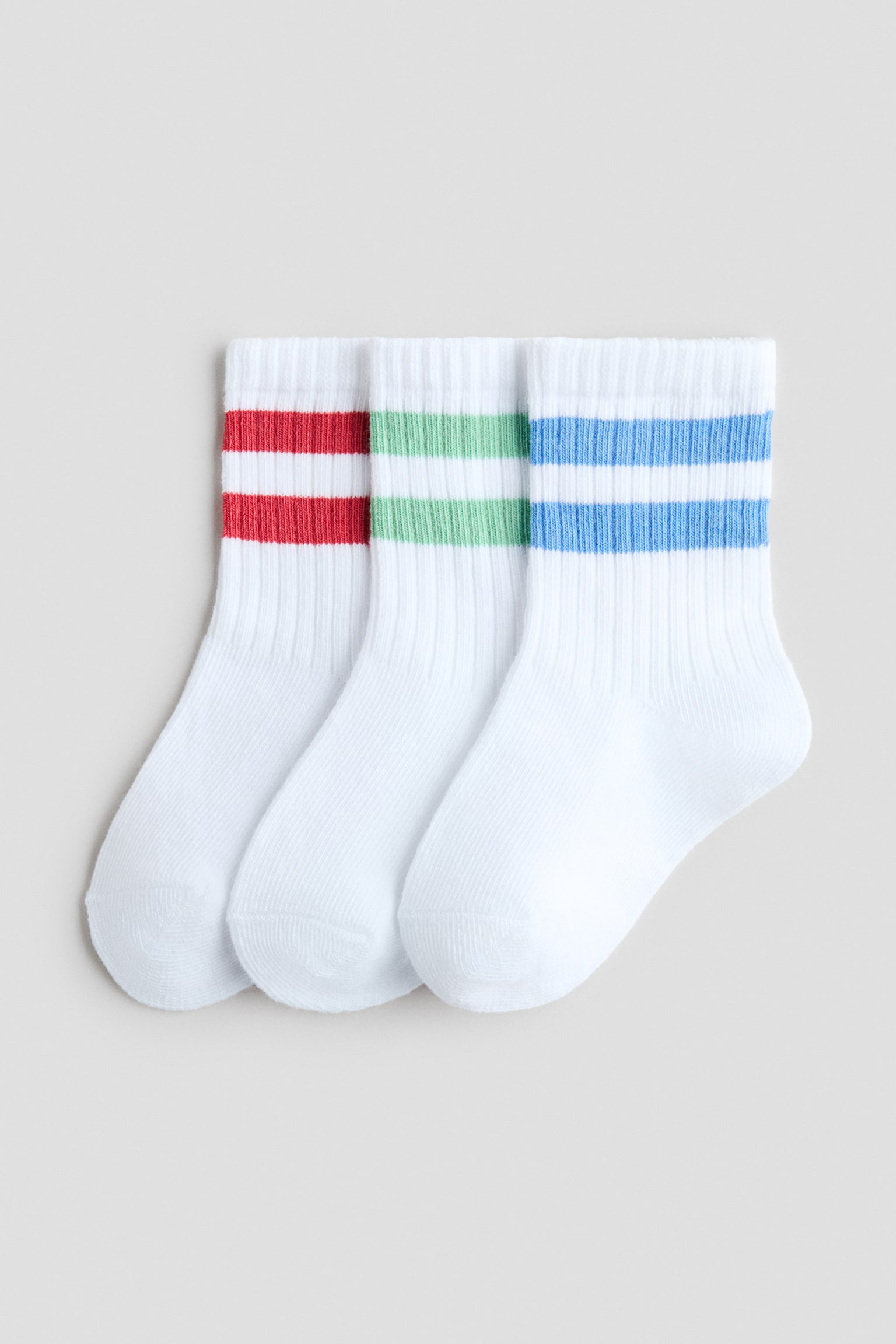 3-pack socks - White/Striped/Light pink/Yellow/White/Striped/White/Dark grey/Beige/Teddy bear/Beige/Animals/Grey/White - 1