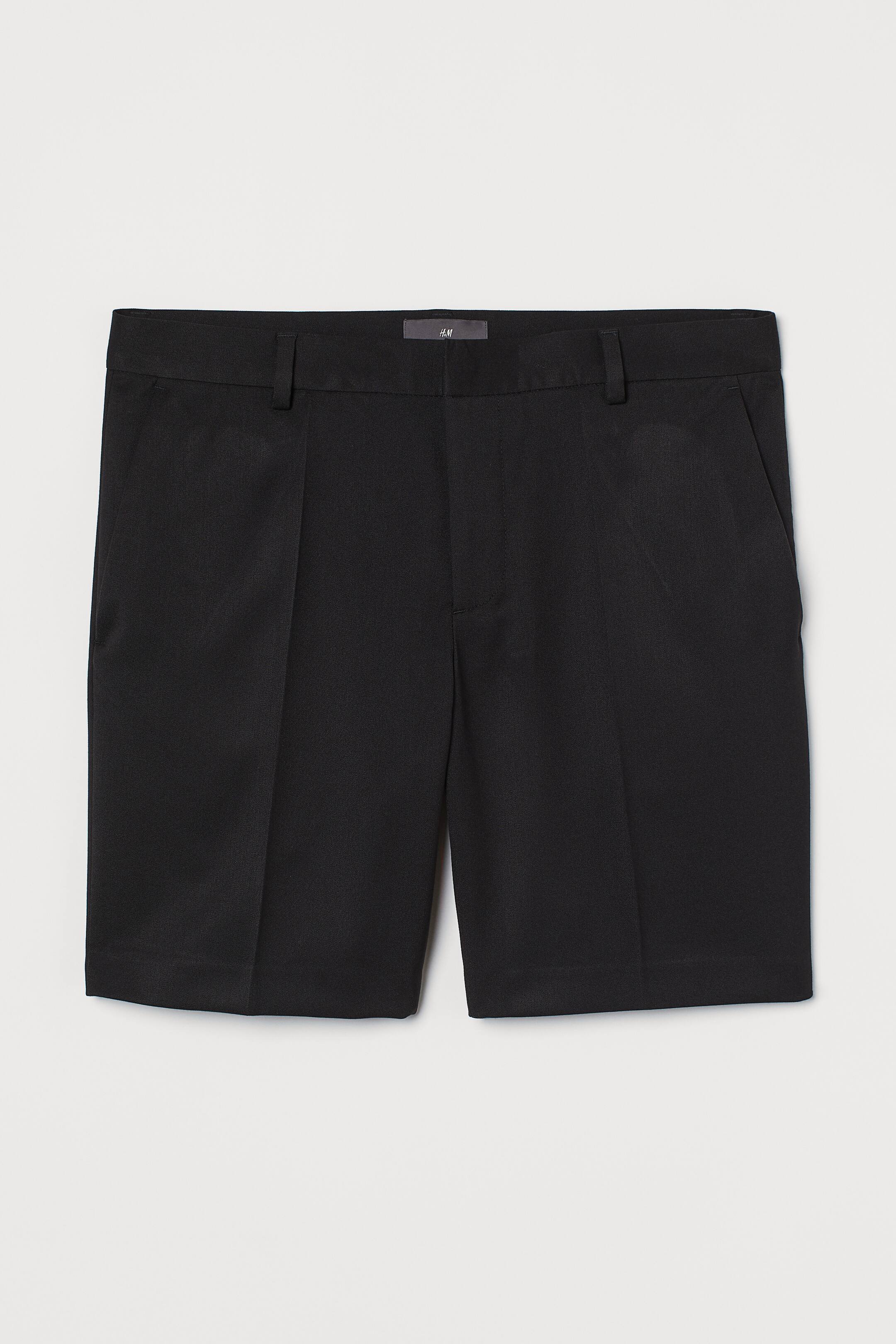 View larger image: Slim Fit Tailored shorts - Black - Men | H&M 1