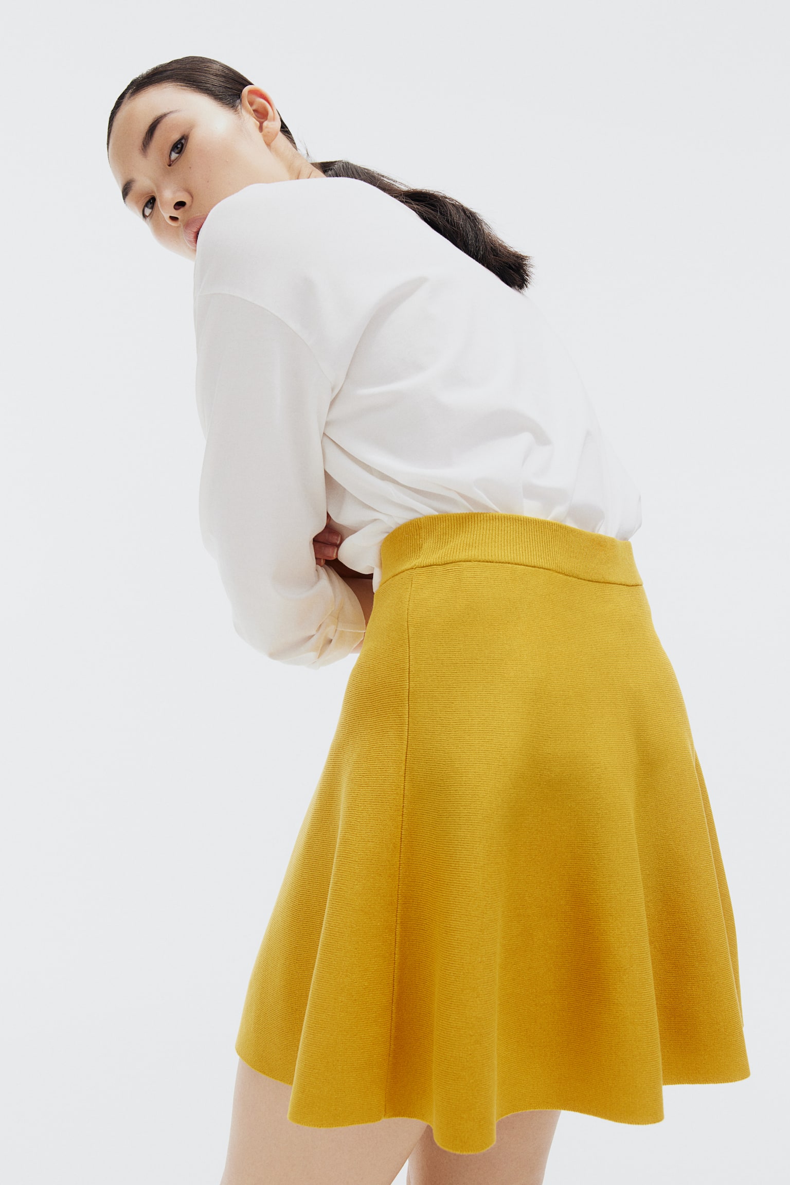 Knitted skater skirt - Yellow - 3