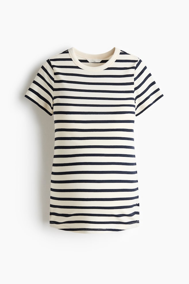 MAMA Ribbed top-White/Striped - 1
