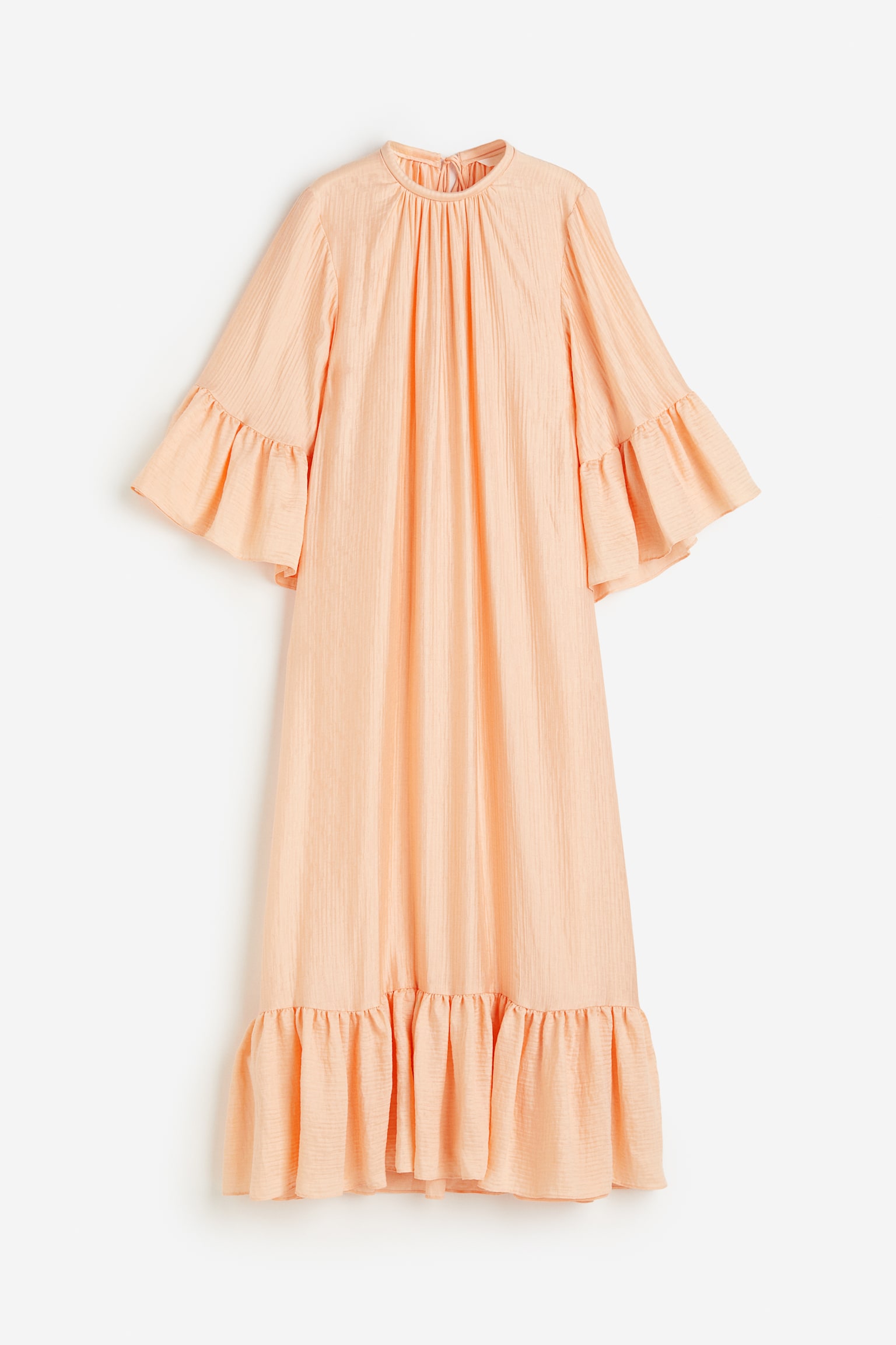 Frill-trimmed kaftan dress - Peach pink - 2