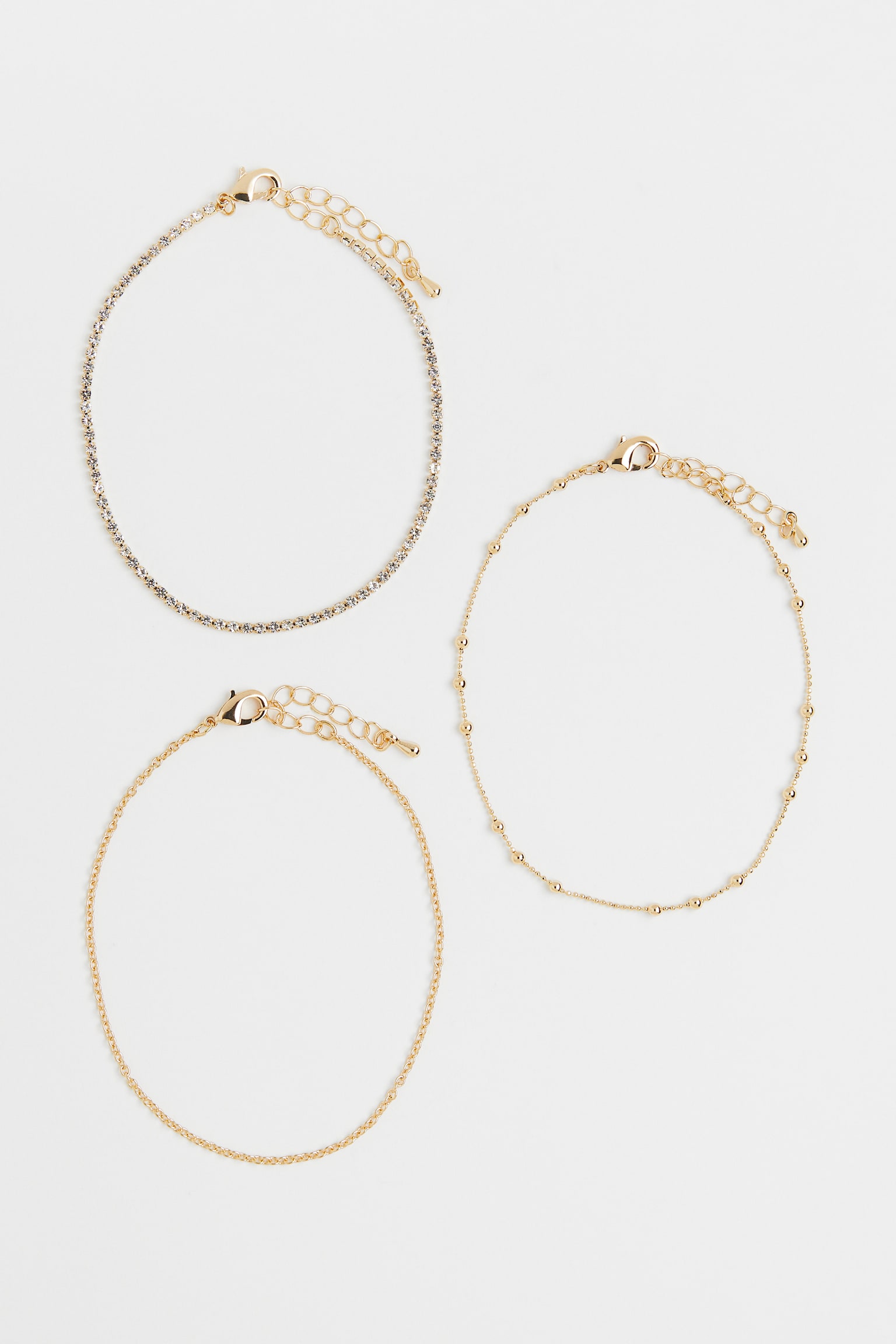 3-pack Anklets - Gold colour/Gold colour - 1