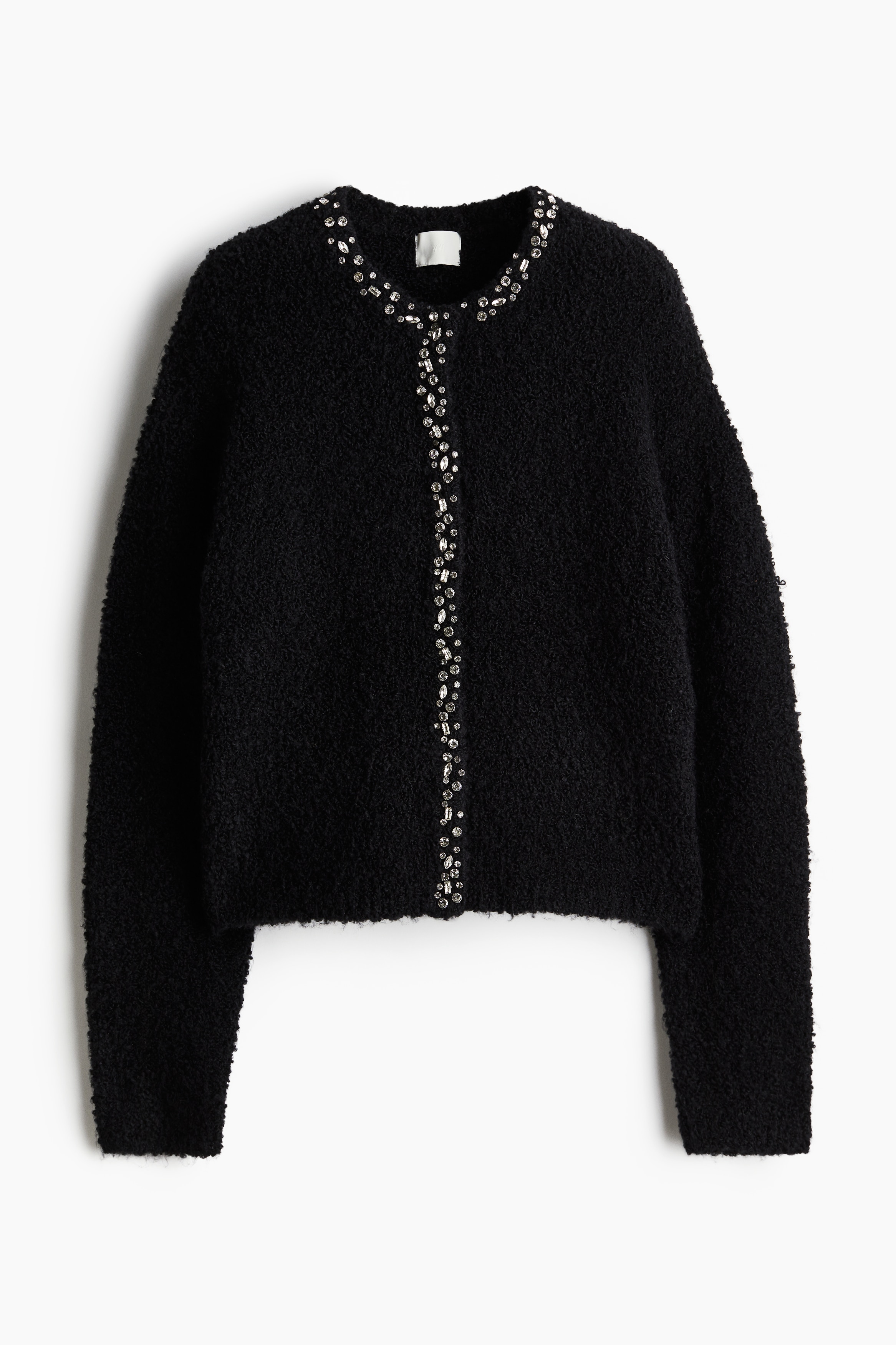 Women's Black Rhinestone-Decorated Cardigan | H&M US
