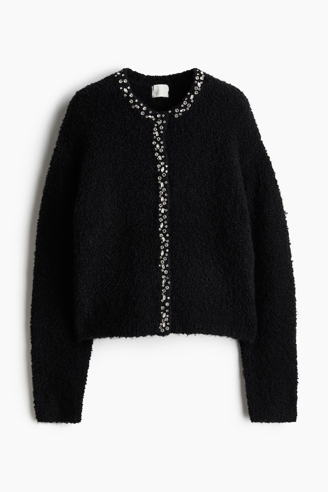 Gilet orné de strass - Noir - 1
