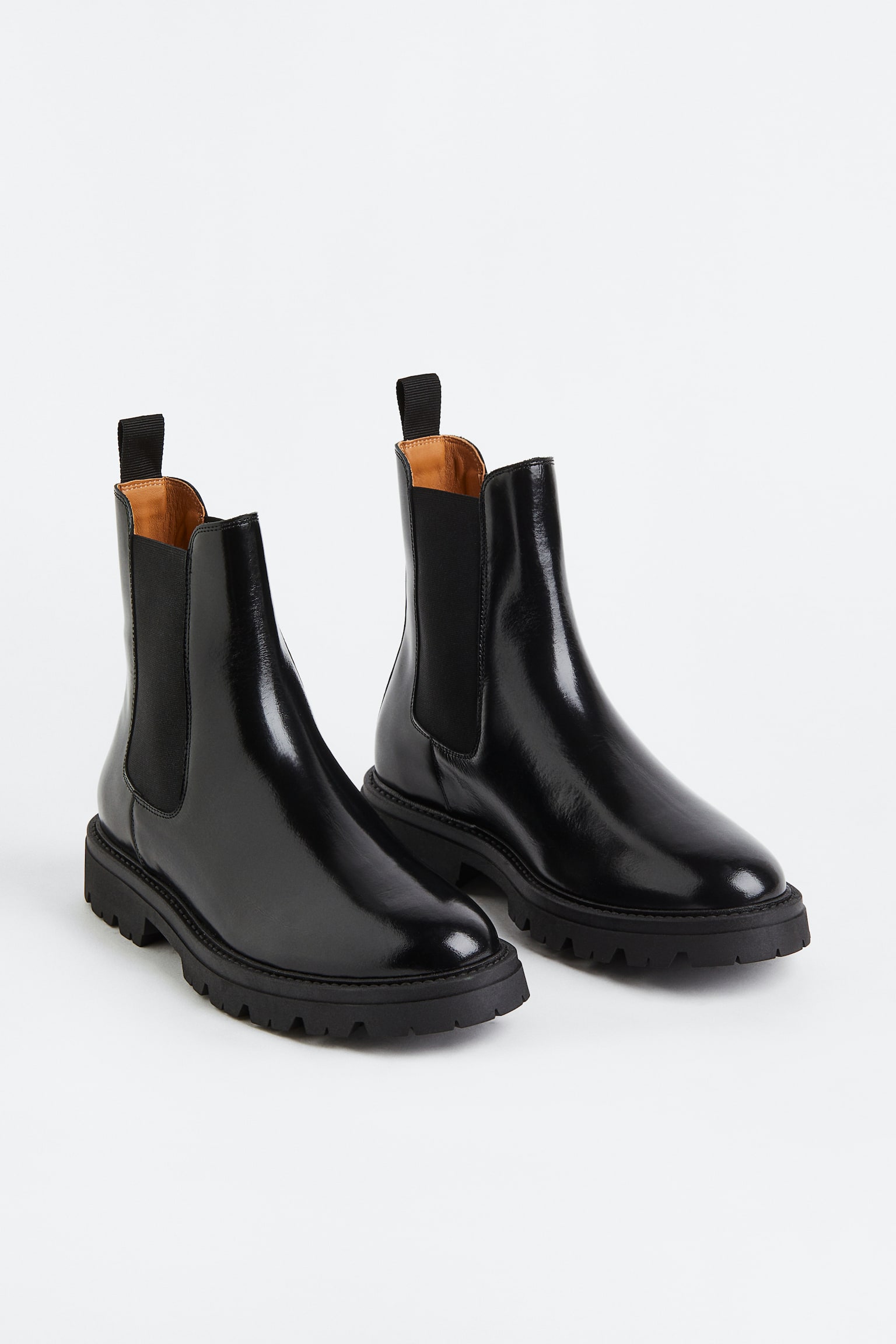 Botas Chelsea em pele - Preto - 2