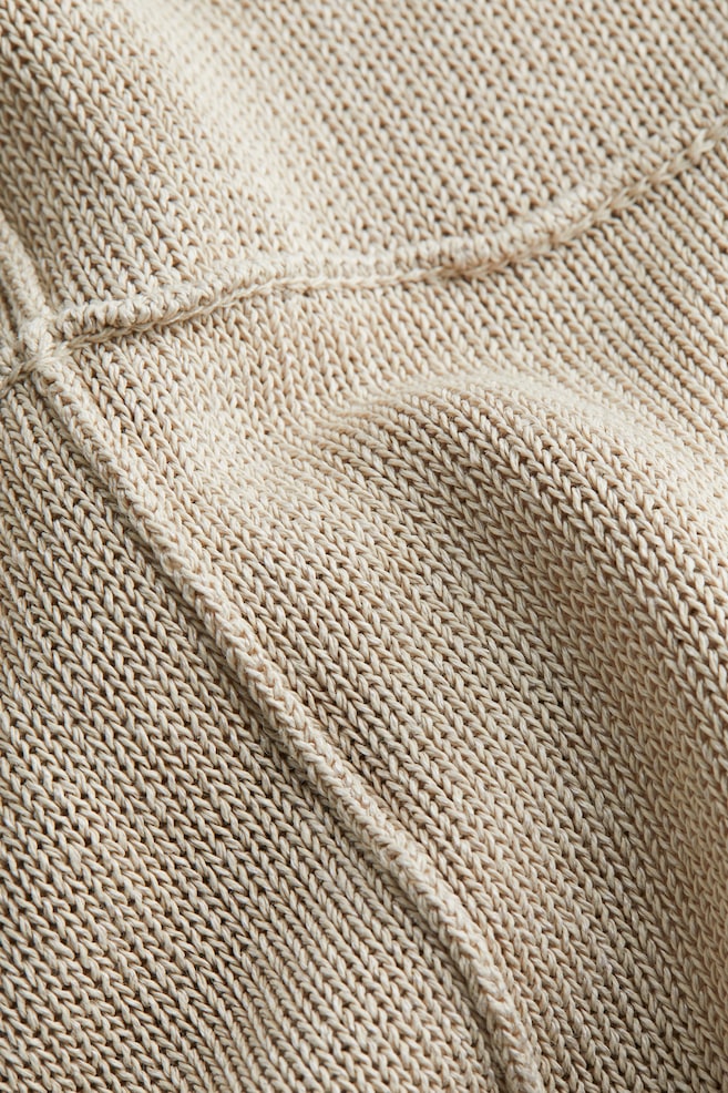 Oversized silk-blend fine-knit dress - Beige - 5
