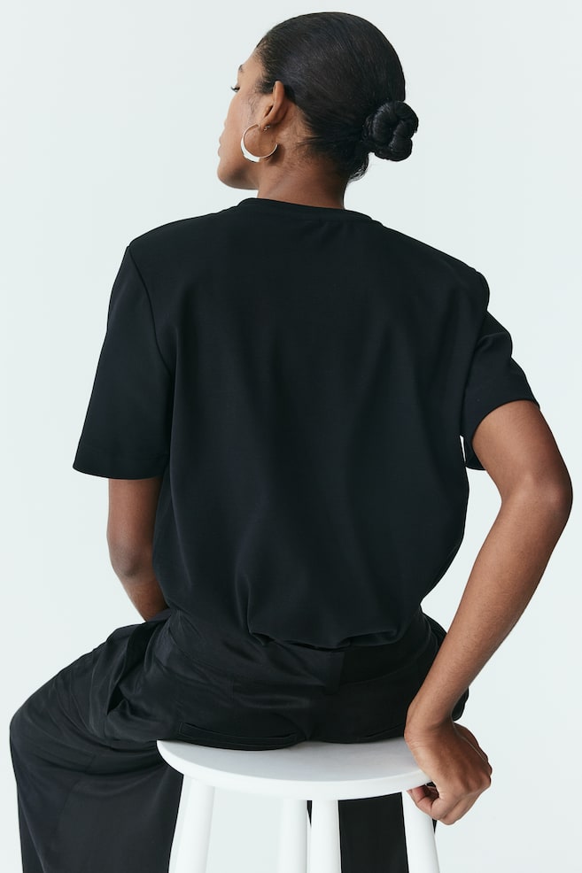 Shoulder-pad T-shirt - Black - 7