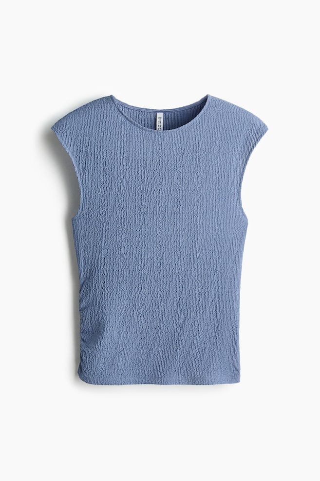 Textured jersey top - Light dusty blue/Rust red/Light beige/Patterned/Black - 1