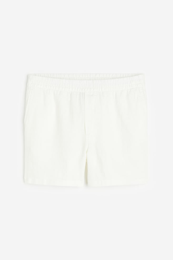 Regular Fit Linen shorts - White/Light beige/Light beige/White striped/Dark yellow - 2