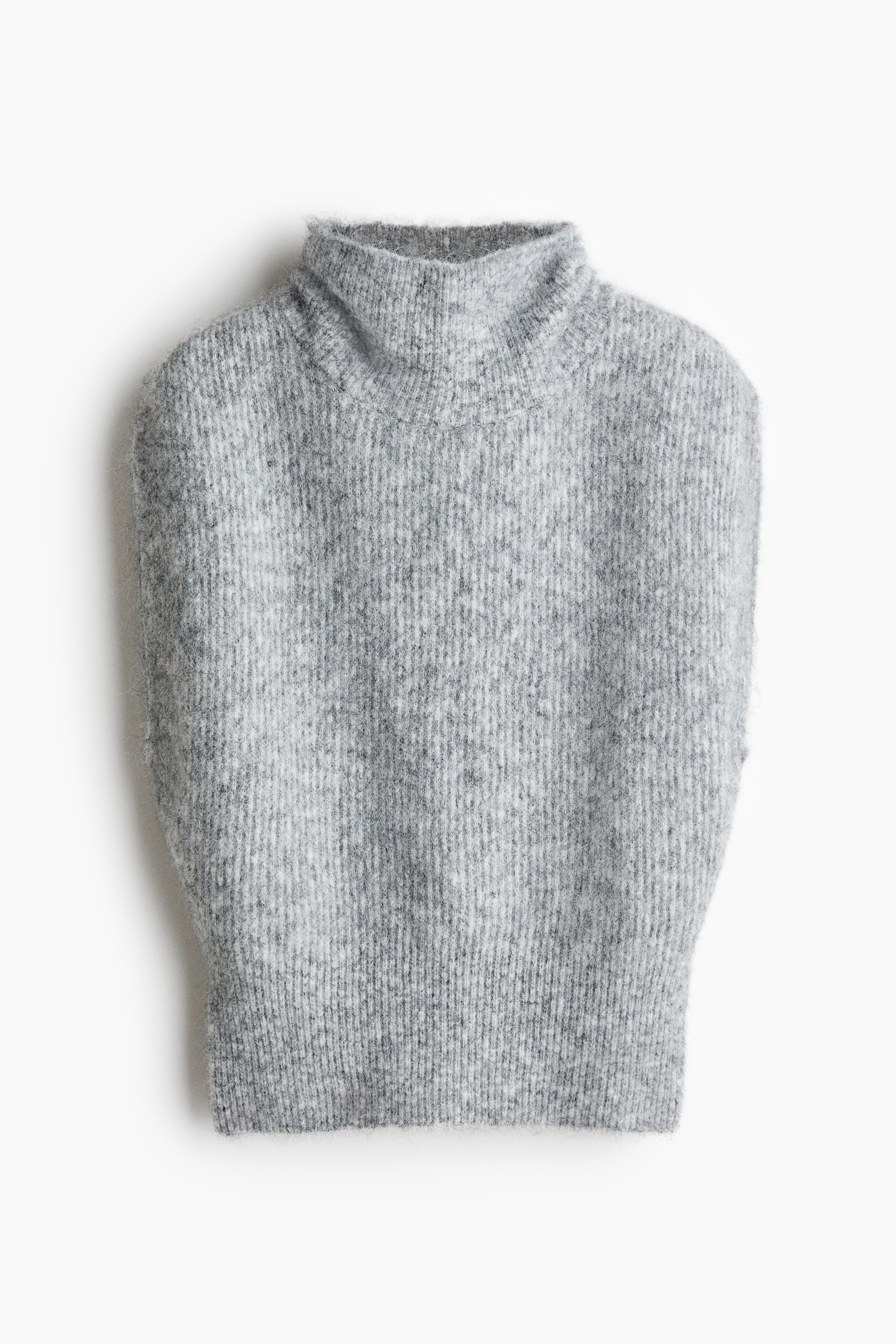 Pullunder mit Turtleneck - Hellgraumeliert/Cremefarben