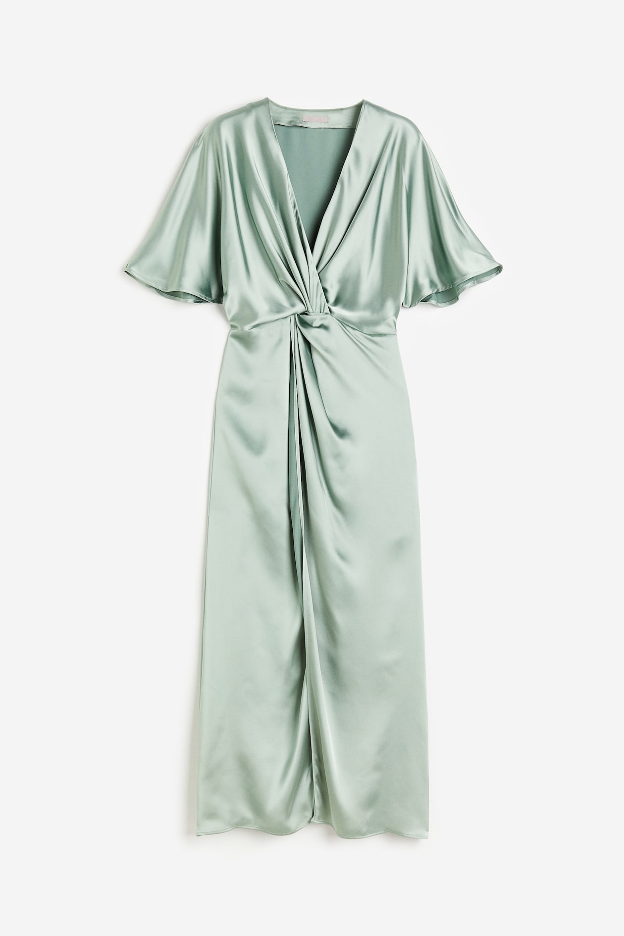 h&m draped satin dress Women's Mint green Draped satin dress