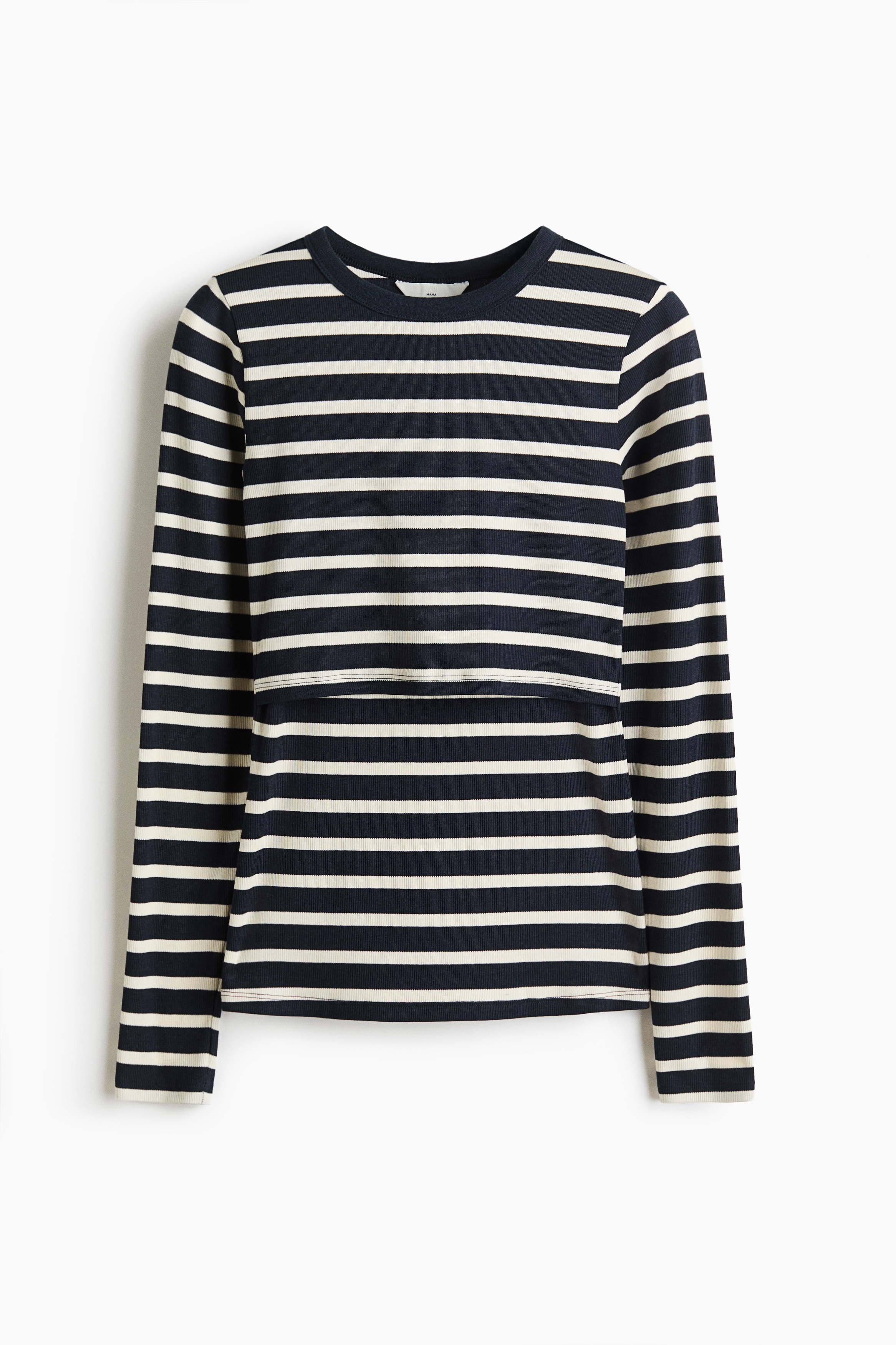 MAMA Long-sleeved nursing top - Navy blue/Striped