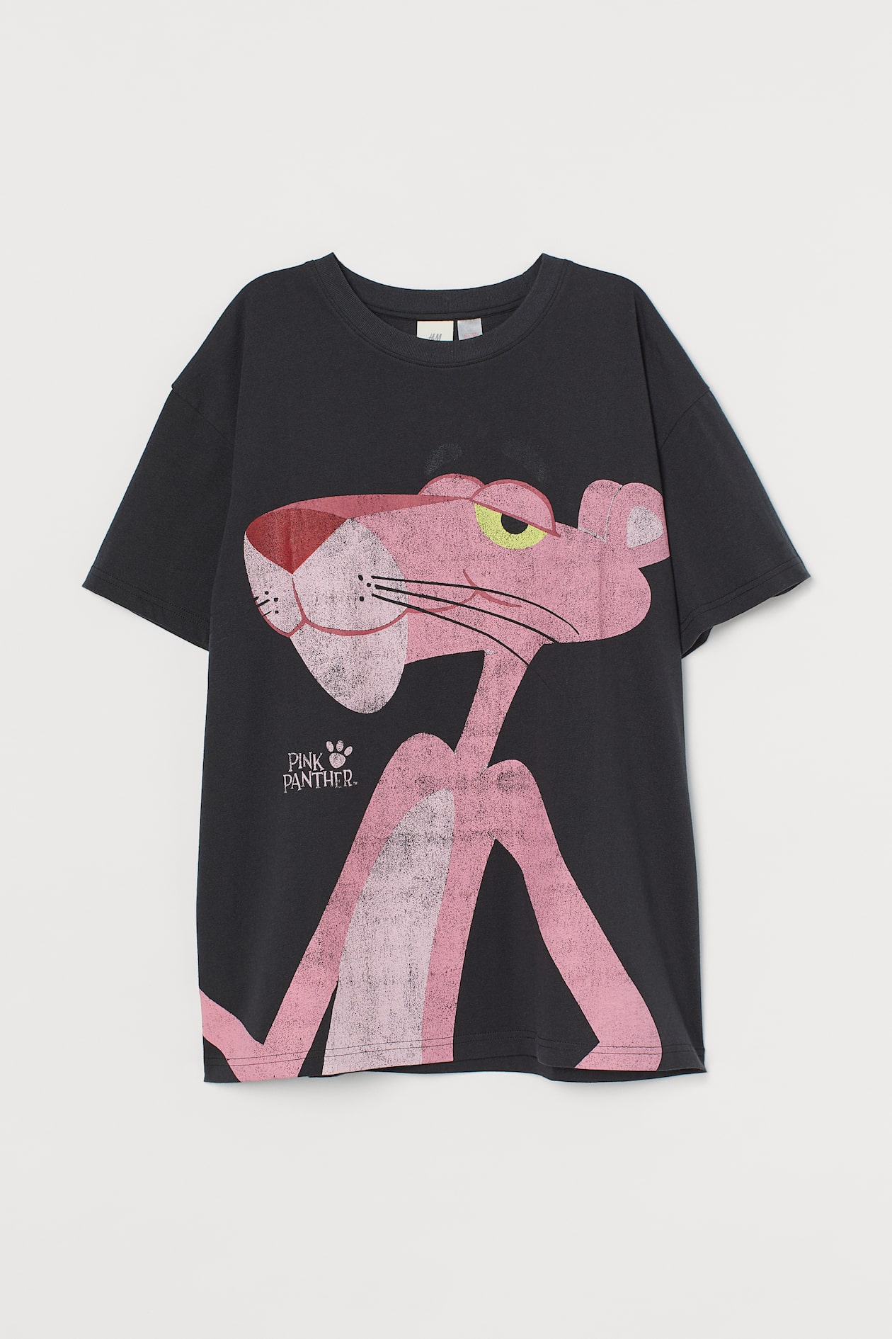 Oversized printed T-shirt Black/Pink Panther Ladies H&M HK