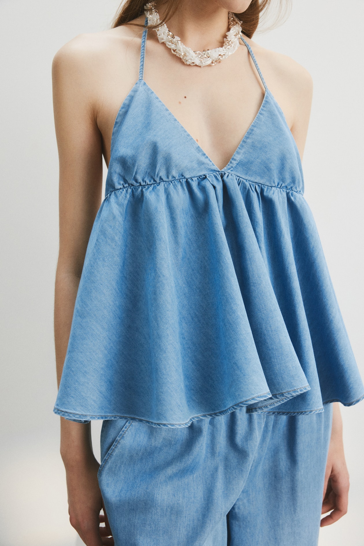 Denim Halterneck Top - image 4