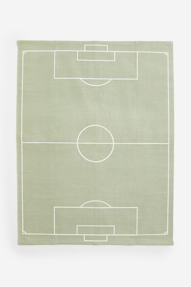 Pitch-motif cotton rug - Light green - 1