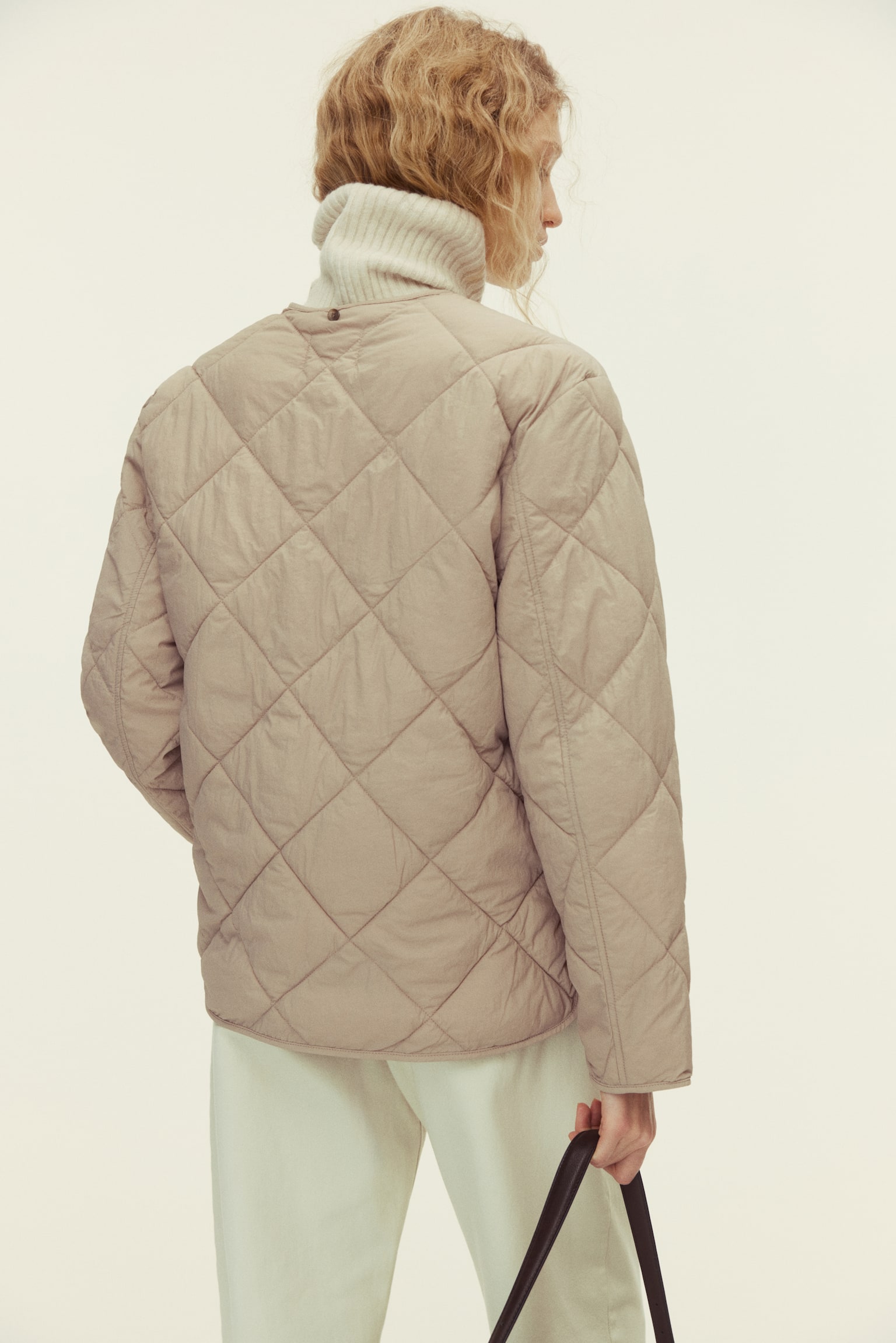 THERMOLITE® Quilted scarf-detail jacket - Beige - 6
