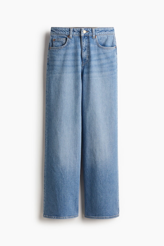 Wide High Waist Jeans - Light denim blue/White/Denim blue/Light denim blue/Dark denim blue/Light denim blue/Navy denim blue/Dark brown/Dark brown/Denim blue/Dark denim blue/Washed denim blue/Light denim blue/Light denim blue/Navy denim blue/Light denim blue/White/Dark denim blue/Dark denim grey/Denim blue/Light denim blue/Navy denim blue/Beige/Denim blue/Light denim blue/Denim blue/White/Black/Dark denim blue - 1