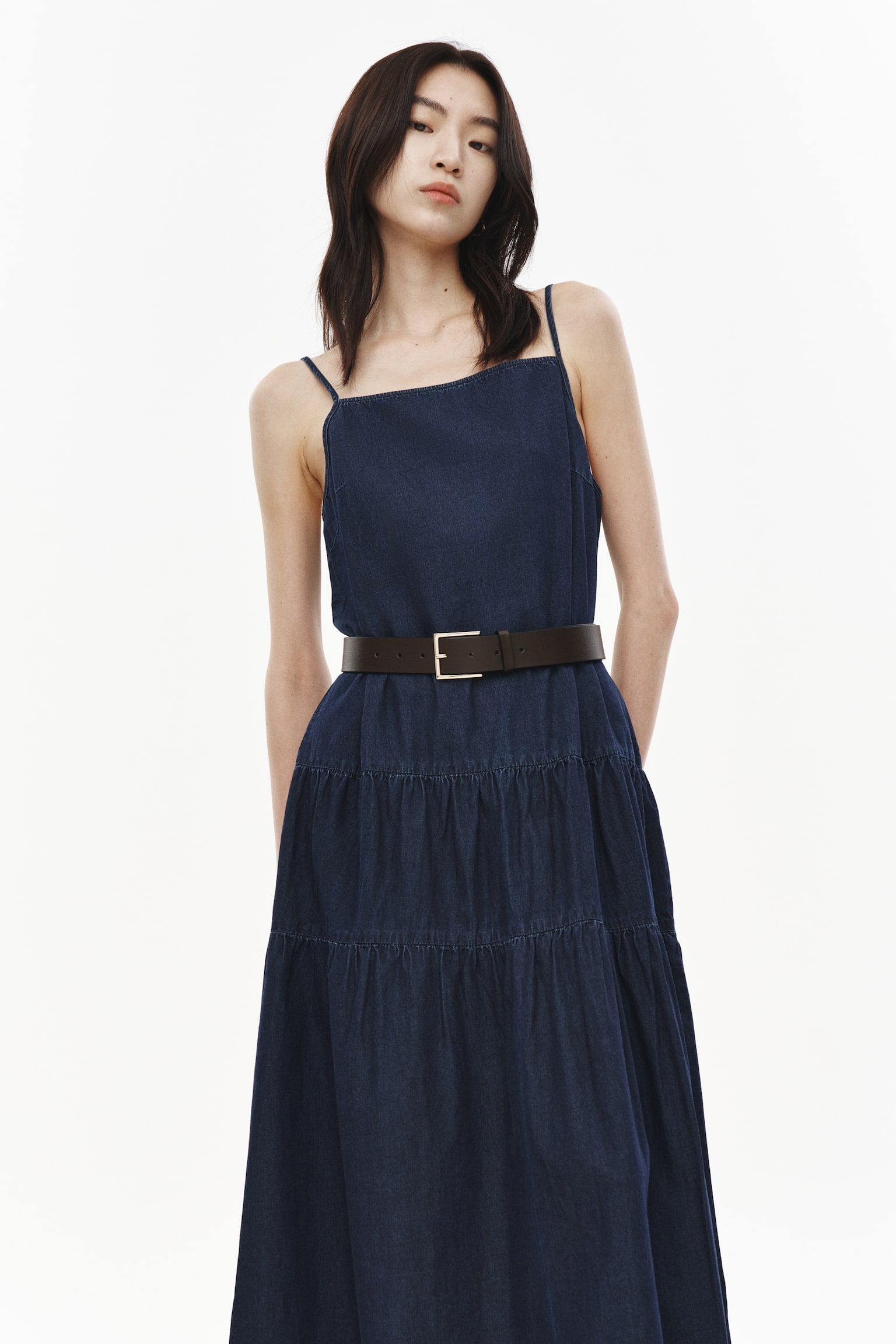 ルーズフィットキャミワンピース - ダークデニムブルー/ライトデニムブルー/ブラック - 4