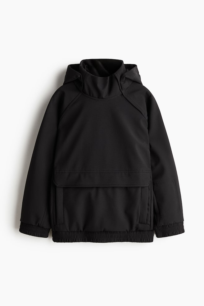Softshell popover jacket - Black/Dusty green - 1