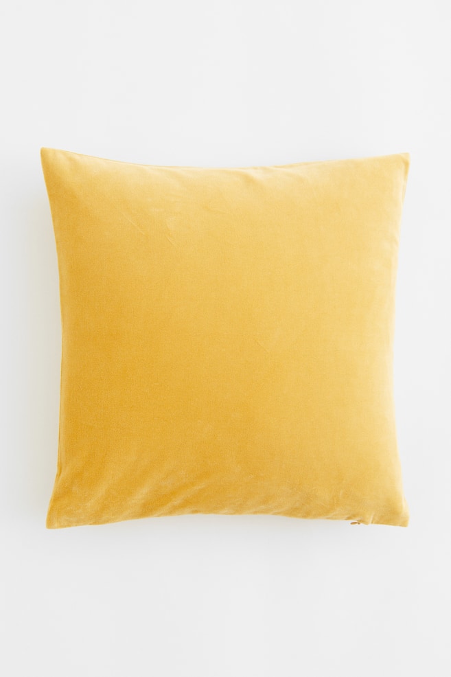 Velvet cushion cover - Yellow/Dark red/Light beige/Light beige/dc - 1